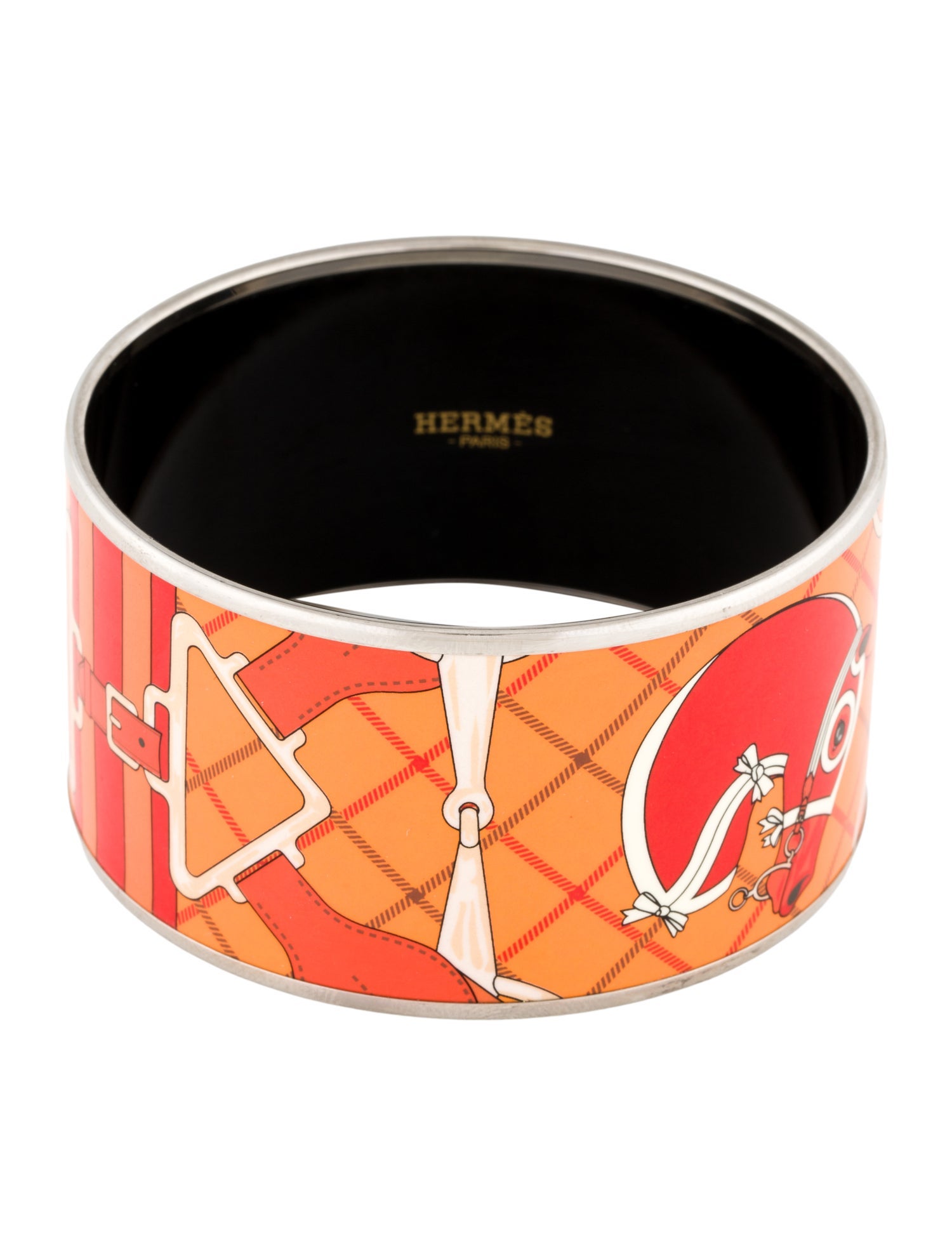 Hermès Extra Wide Enamel Bangle Bracelet