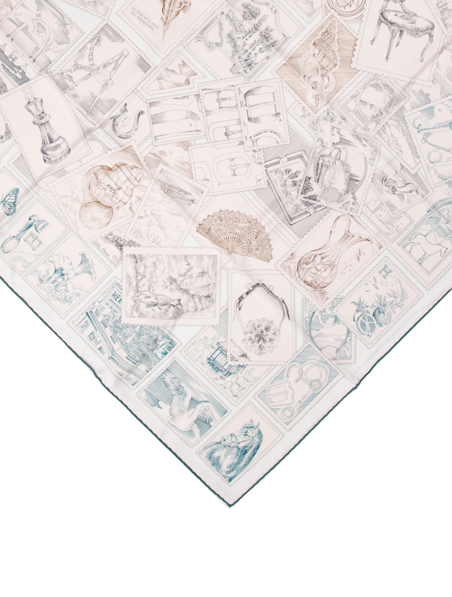 Hermès Le Philateliste du Faubourg Silk Scarf