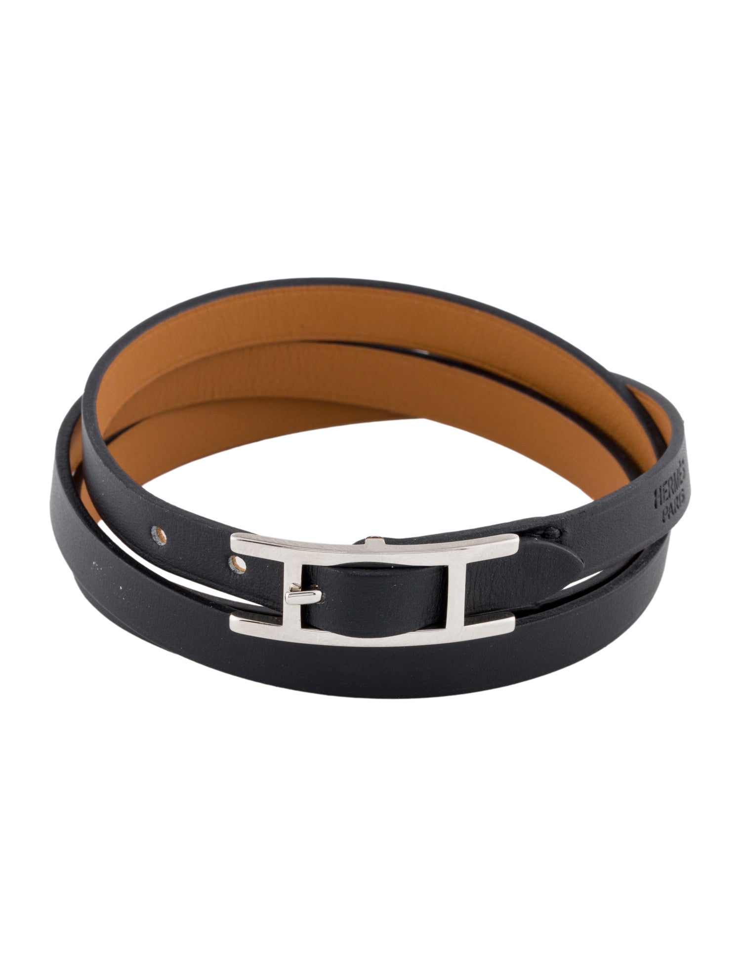 Hermès Leather Behapi Quad Tour Wrap Bracelet
