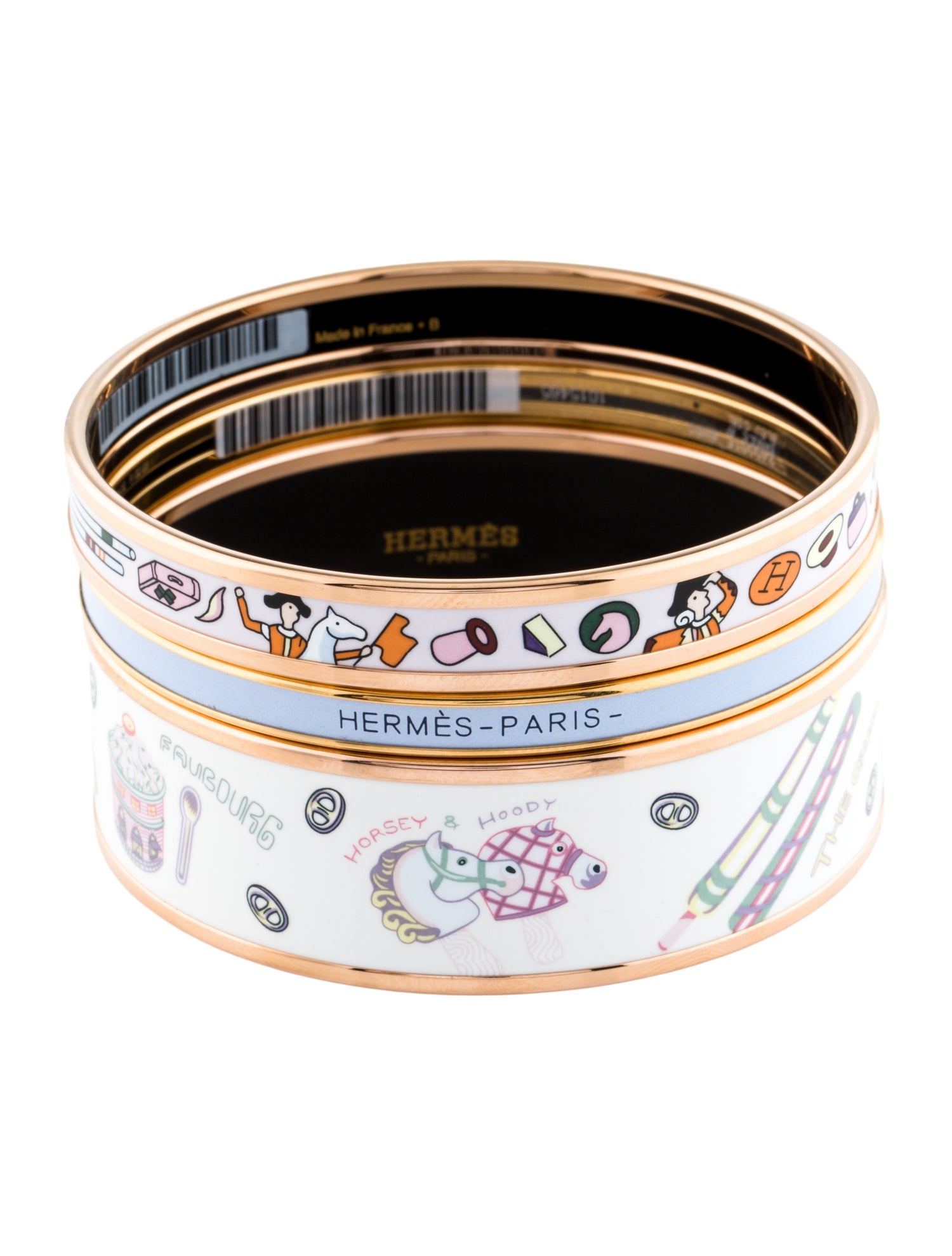 Hermès Enamel Bangle Set of 3