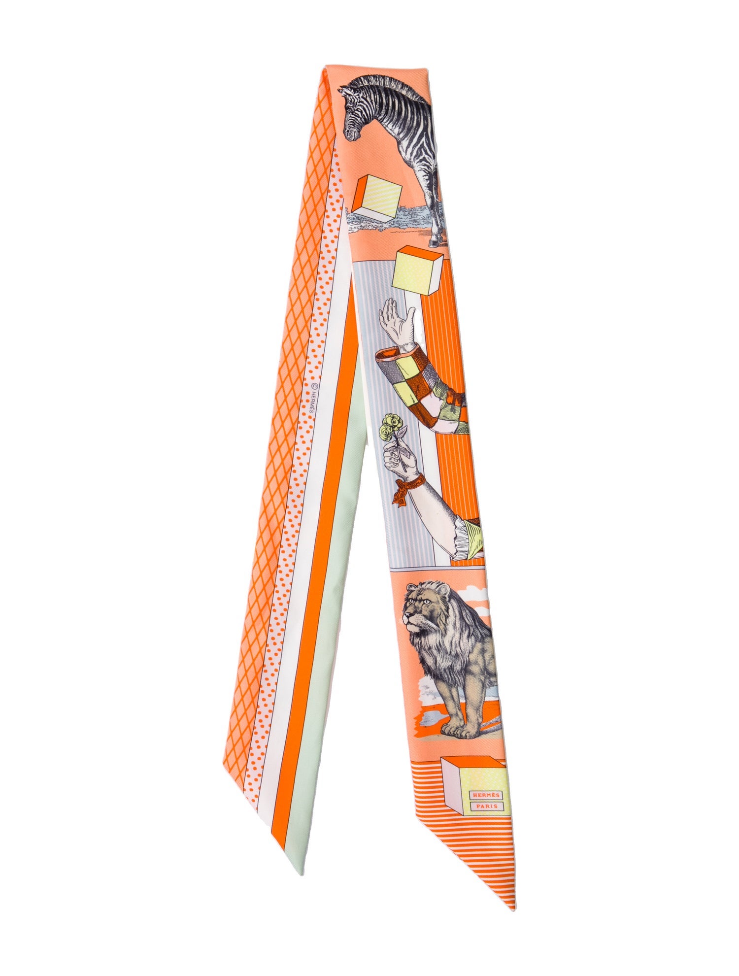 Hermès Grand Théâtre Nouveau Silk Twilly Scarf