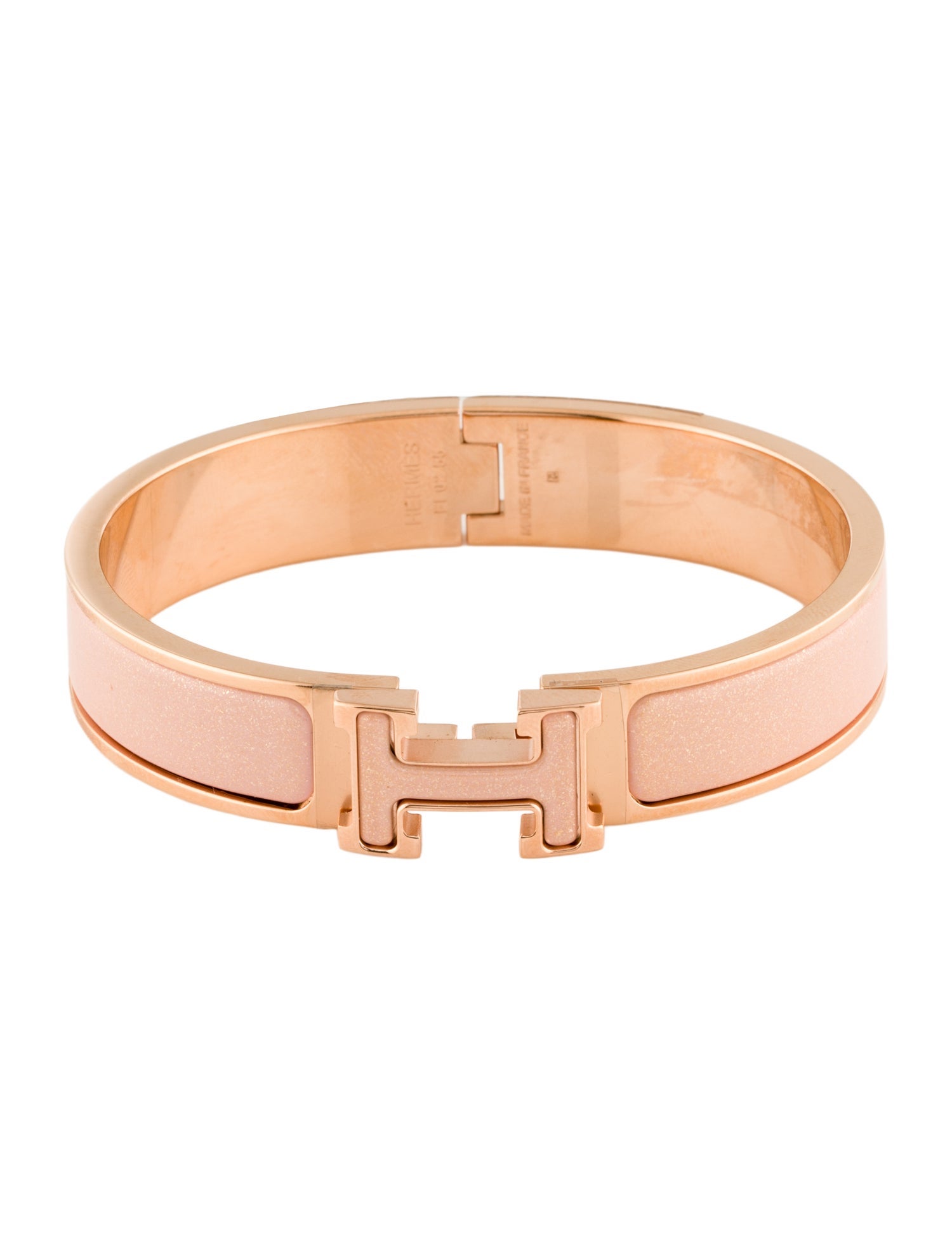 Hermès Clic H Glitter Bangle Bracelet