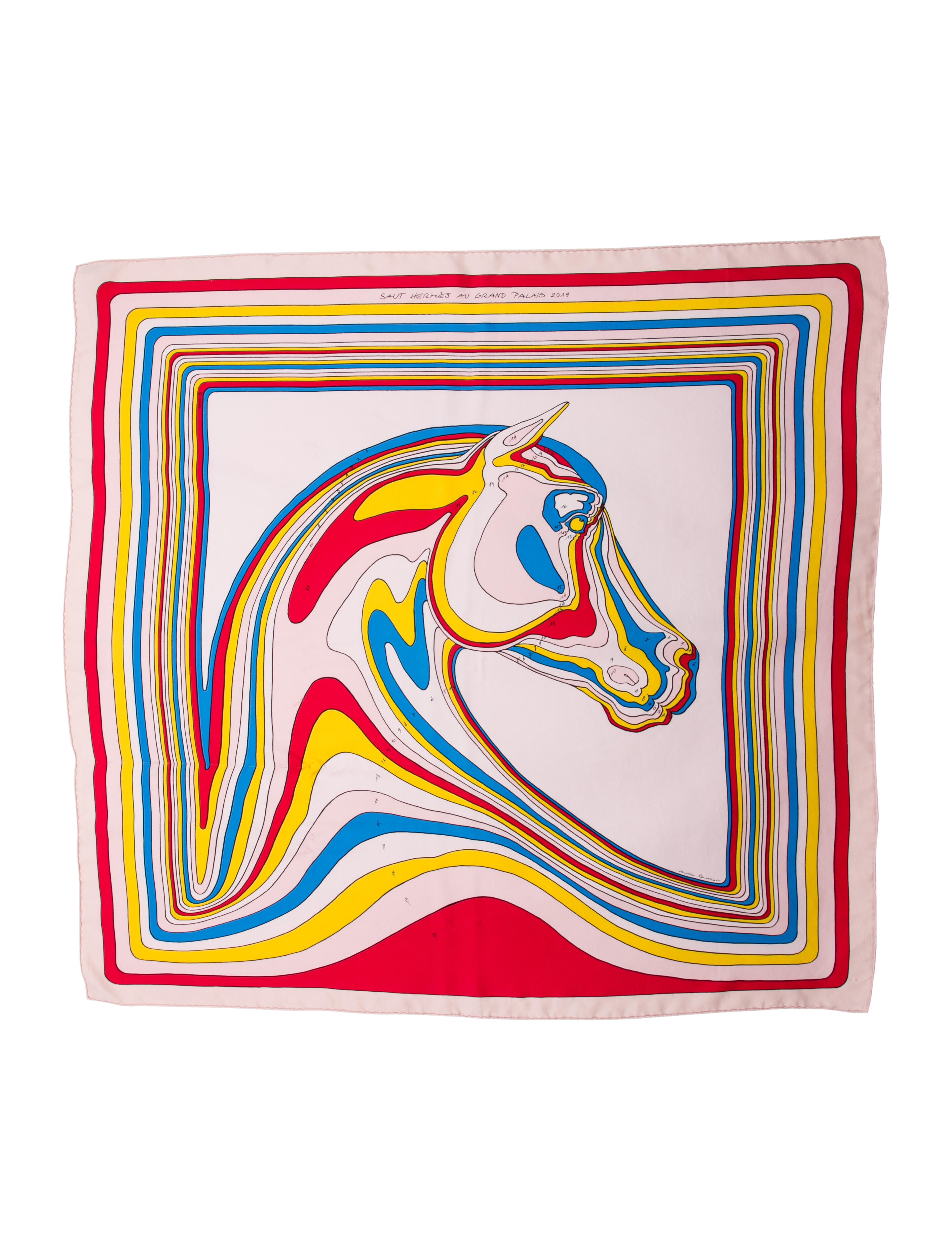 Hermès Pegase Paysage Saut Hermès au Grand Palais Edition Silk Scarf