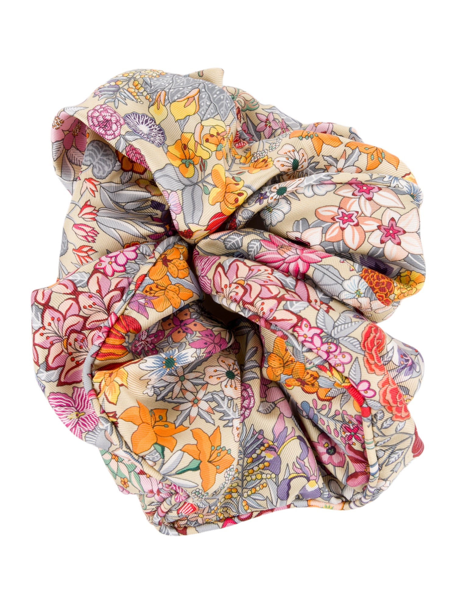 Hermès Claudia Silk Bloom XL Scrunchie