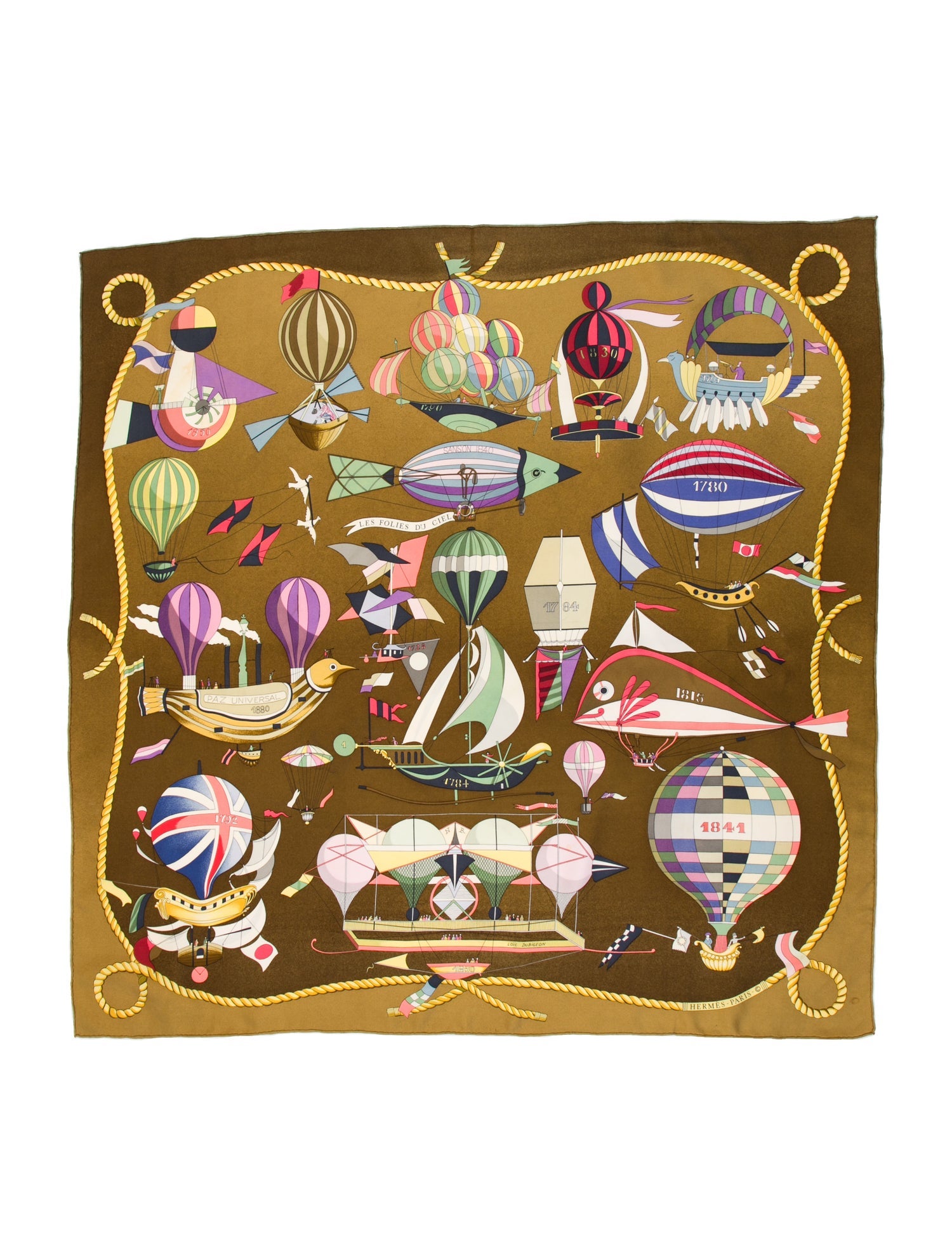 Hermès Les Folies du Ciel Silk Scarf