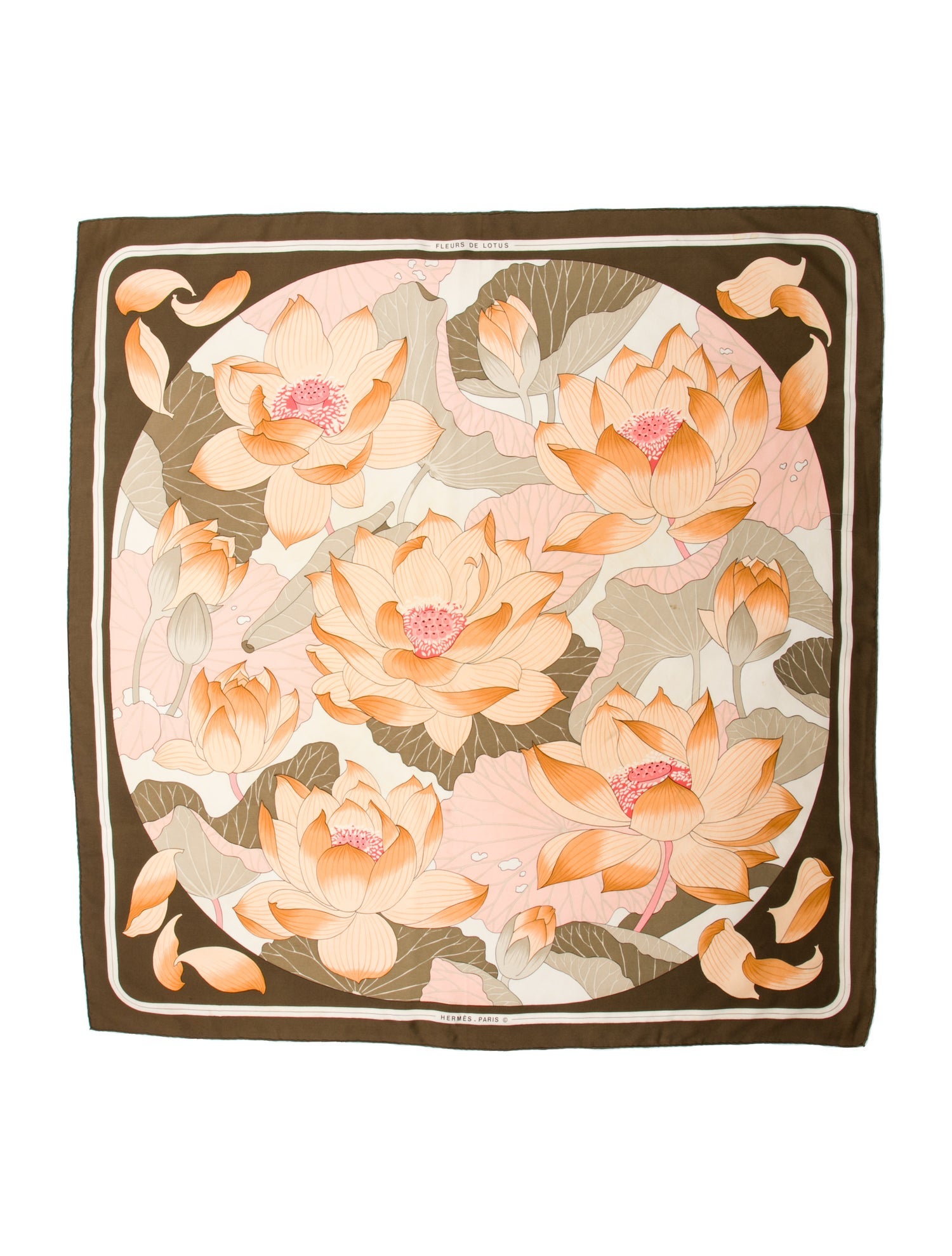 Hermès Fleurs De Lotus Silk Scarf