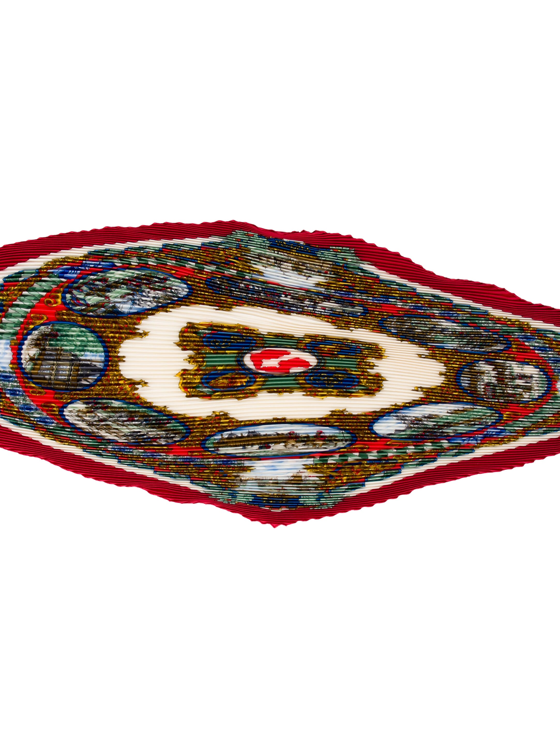 Hermès L'Entente Cordiale Silk Plissé Scarf