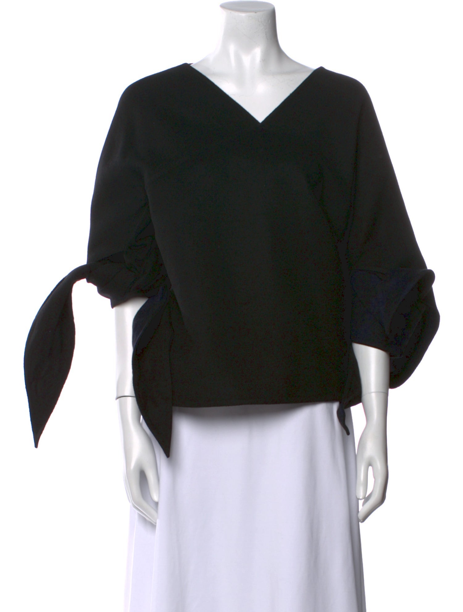 Hermès V-Neck Three-Quarter Sleeve Crop Top