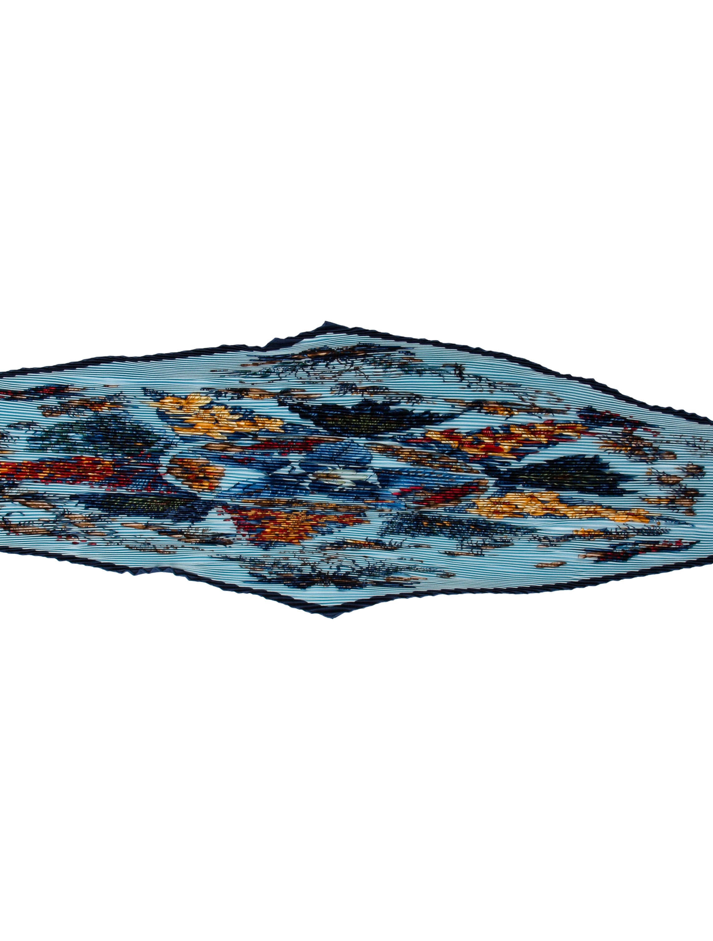 Hermès Pythagore Silk Plissé Scarf