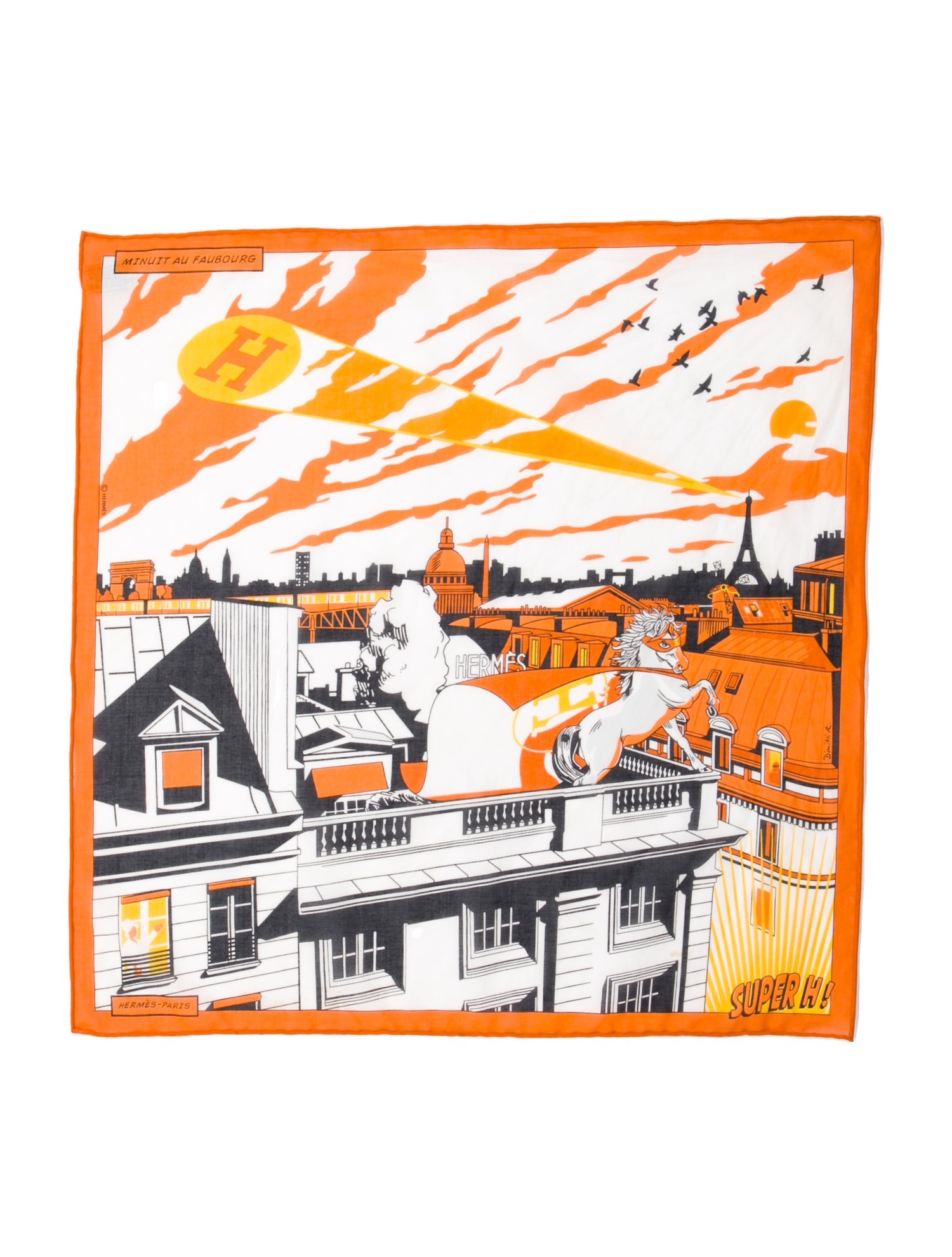 Hermès Minuit Au Faubourg Handkerchief Scarf
