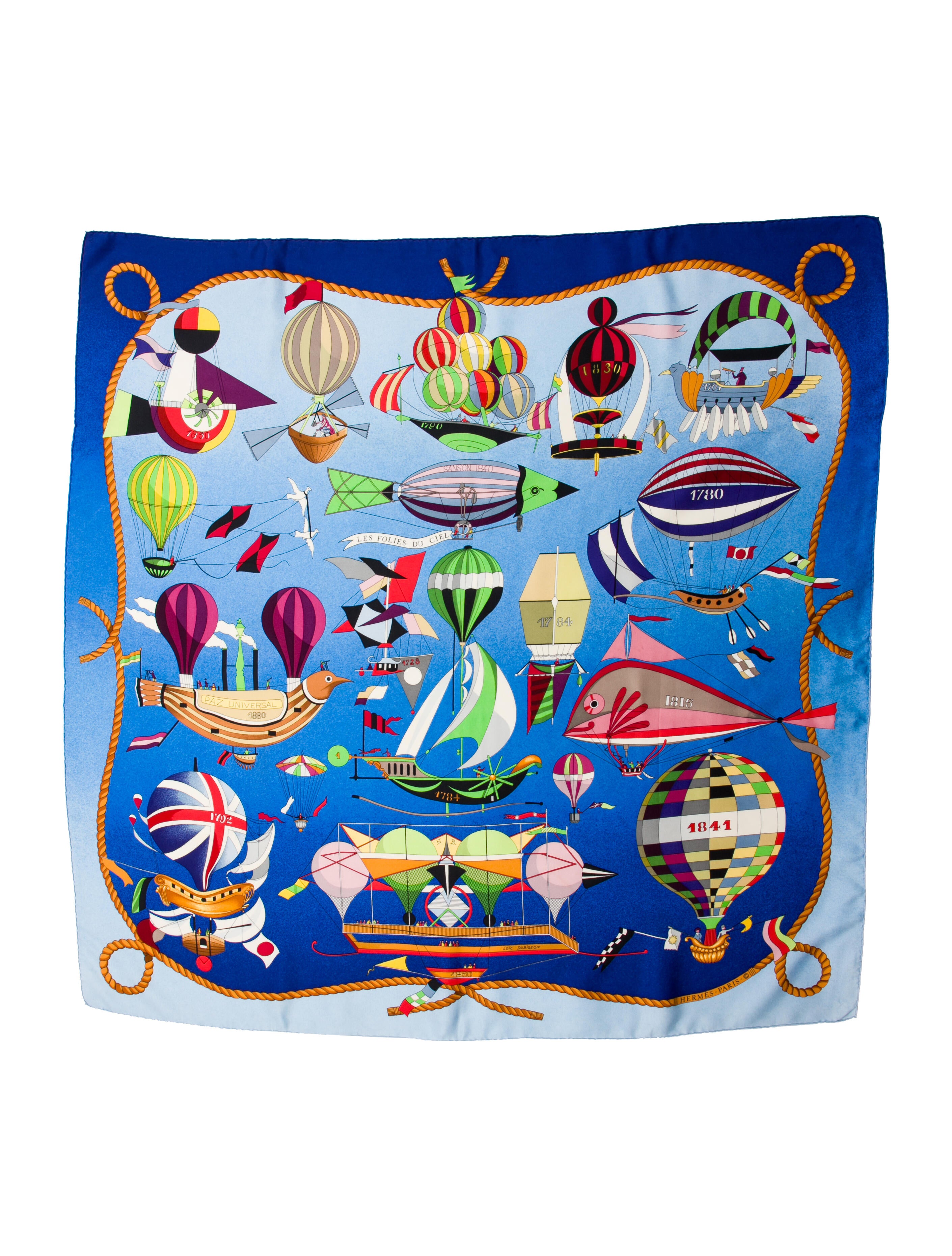 Hermès Les Folies du Ciel Silk Scarf