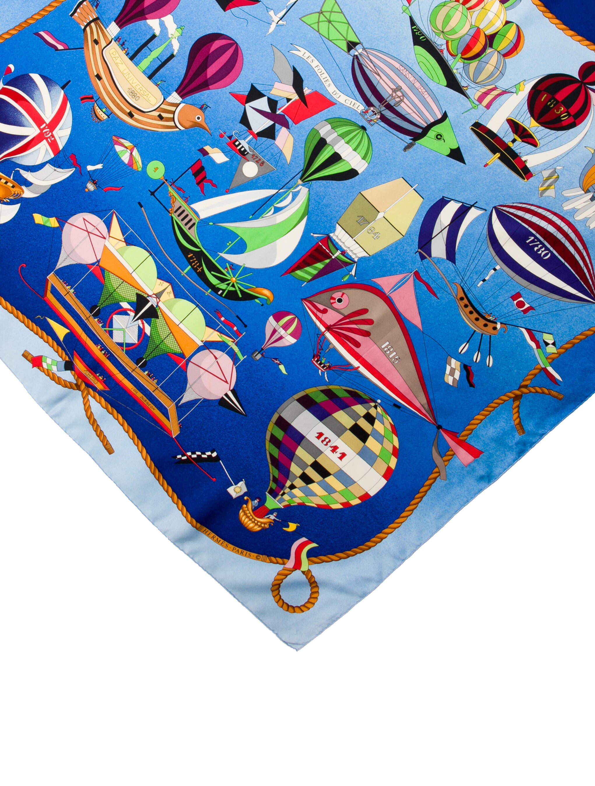 Hermès Les Folies du Ciel Silk Scarf