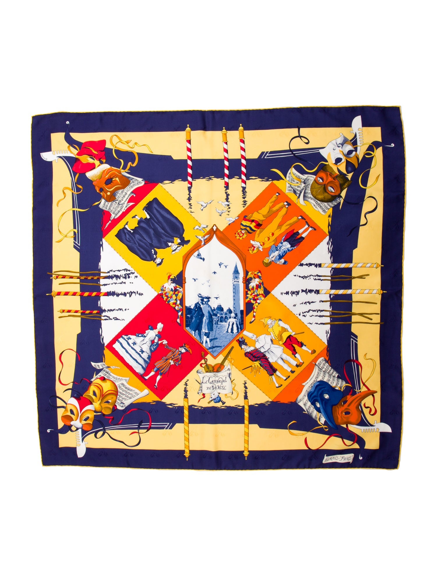 Hermès Le Carnaval de Venise Jacquard Silk Scarf