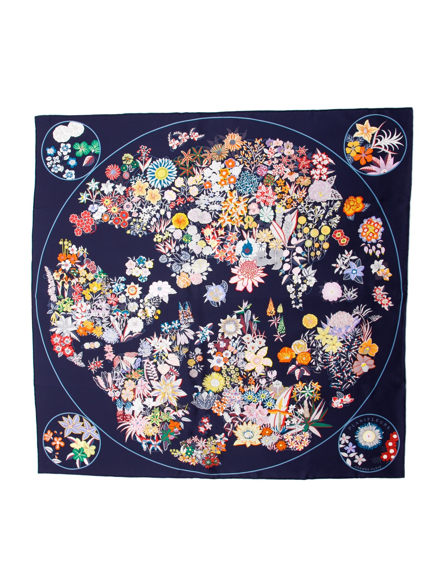 Hermès Planifleurs Silk Scarf