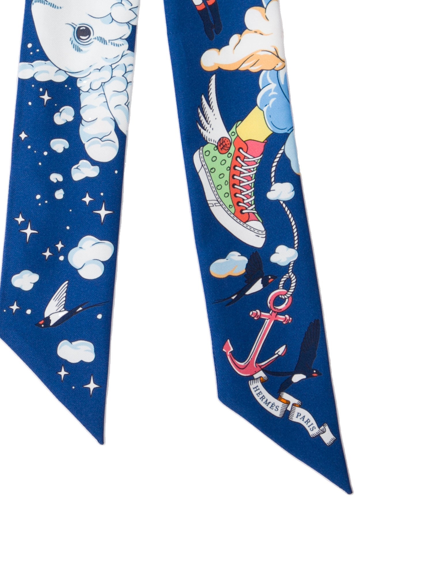 Hermès Sur Mon Nuage Silk Twilly Scarf