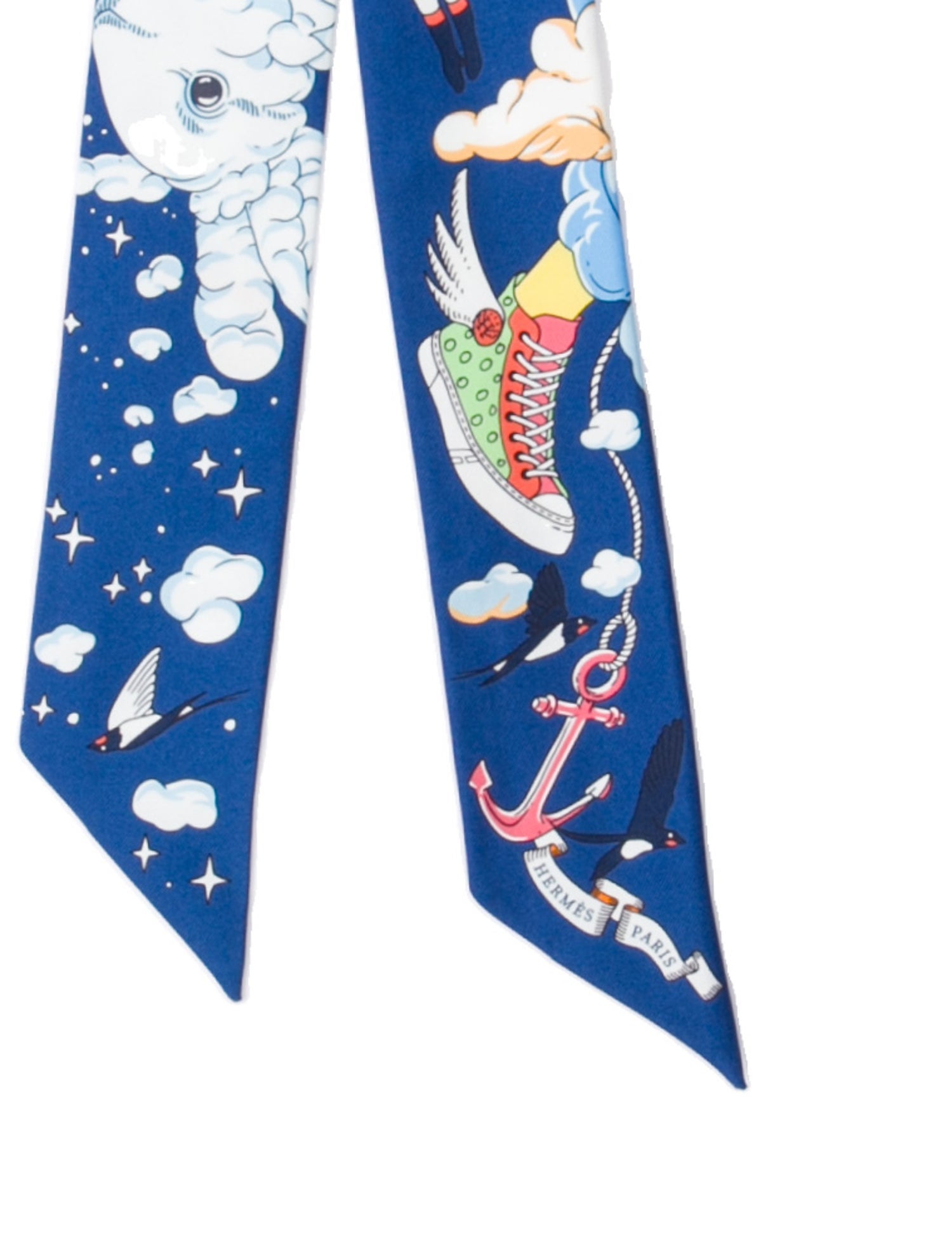 Hermès Sur Mon Nuage Silk Twilly Scarf