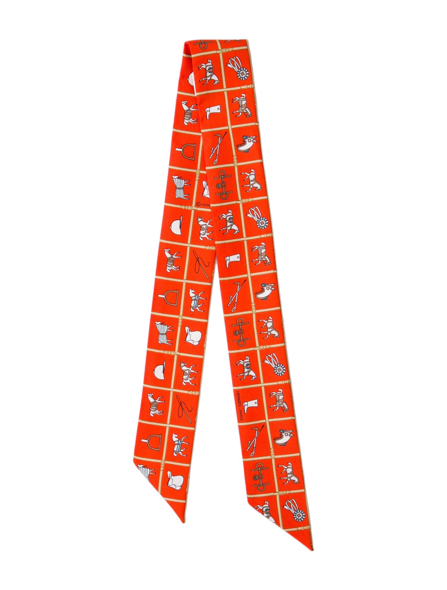 Hermès Couvertures et Tenues Silk Twilly Scarf