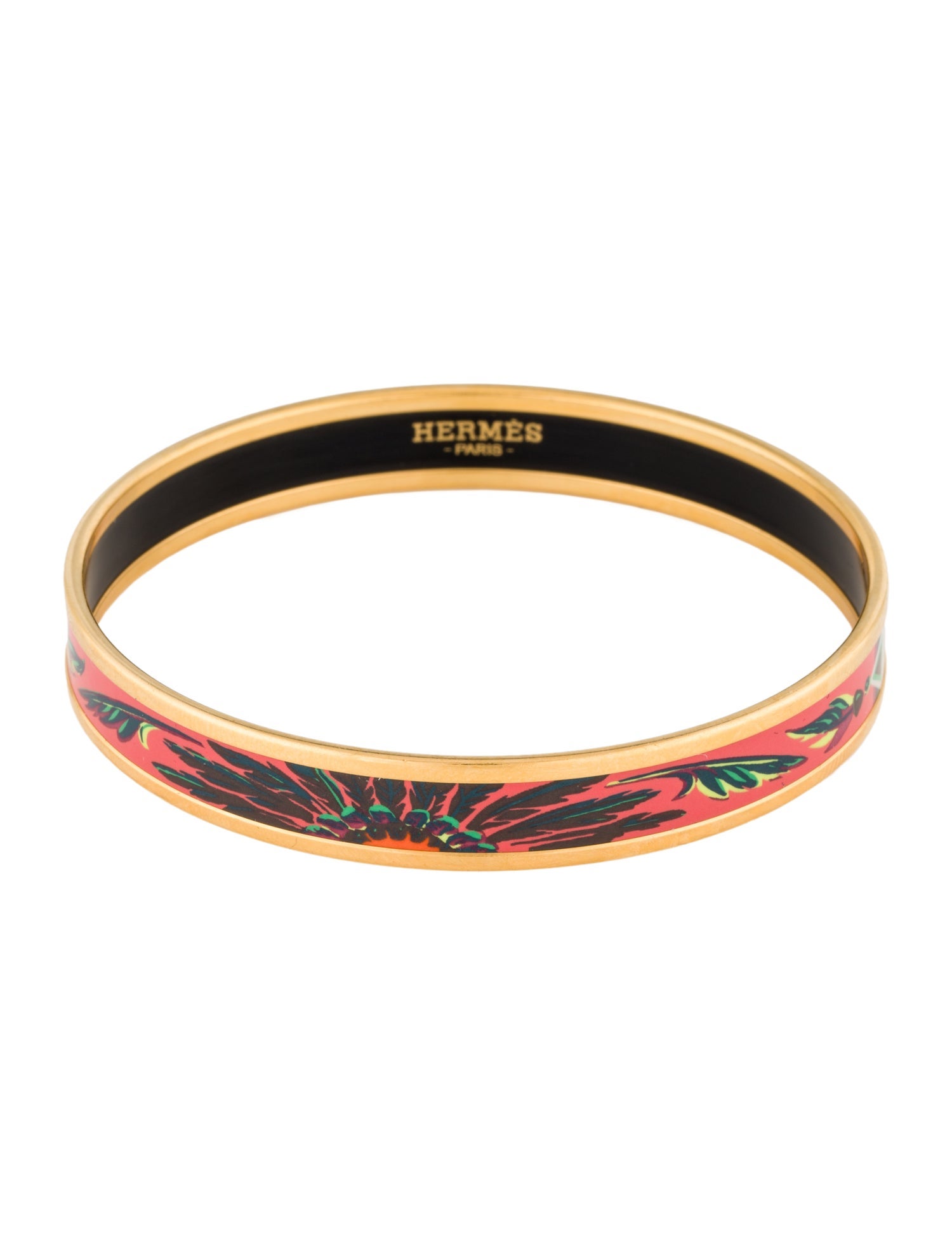 Hermès Brazil Narrow Enamel Bangle Bracelet
