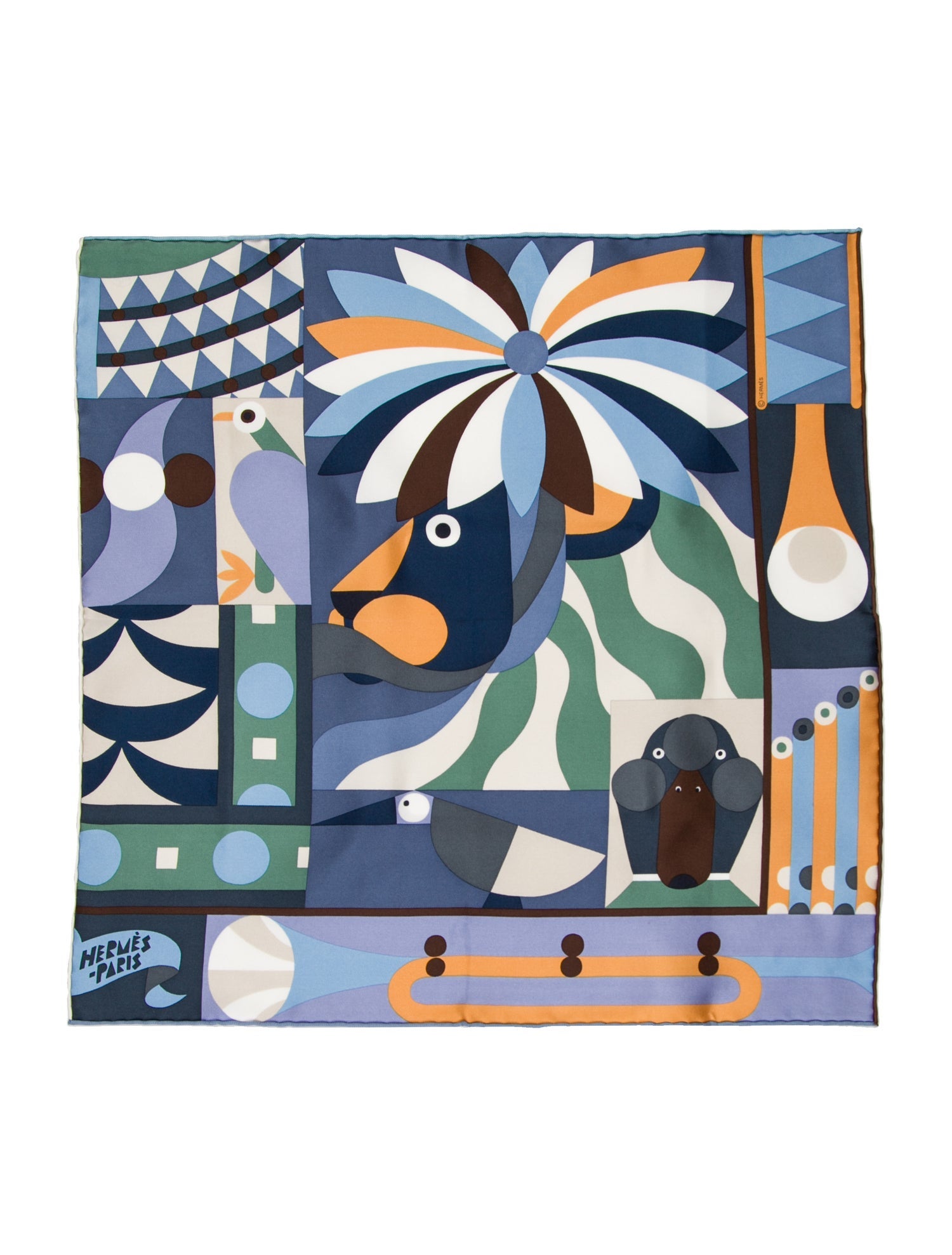 Hermès Parade en Fanfare Silk Scarf