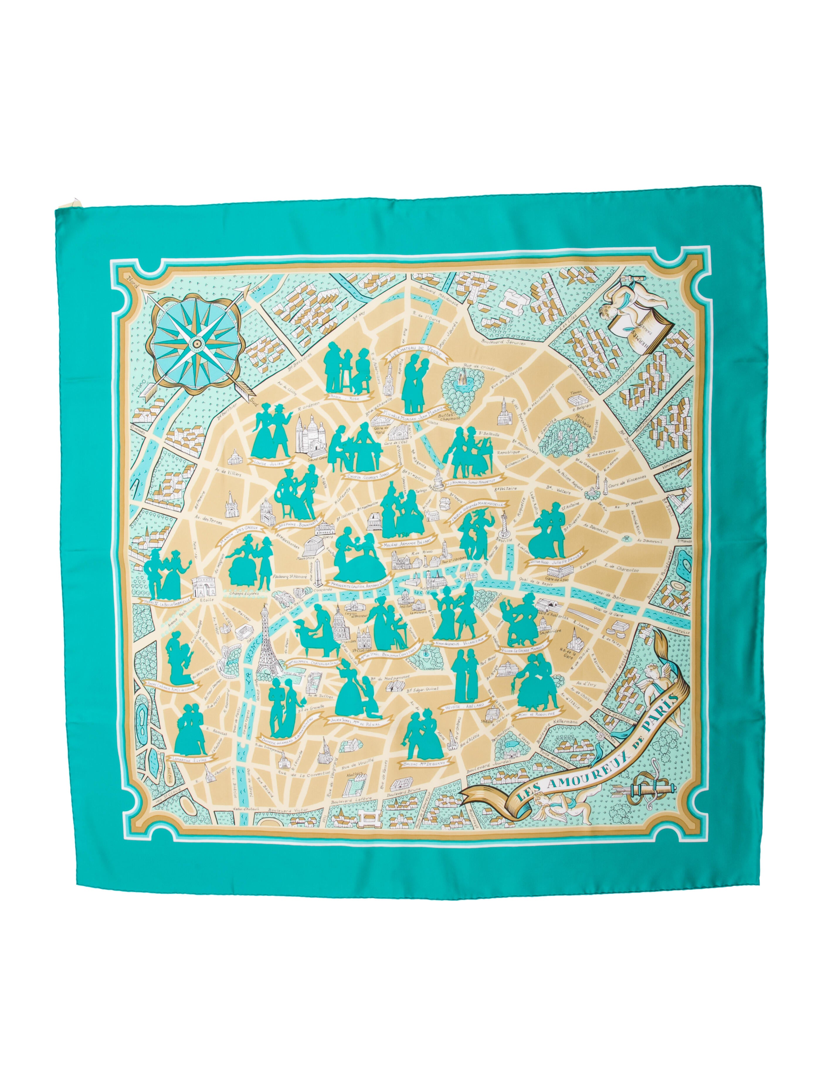 Hermès Les Nouveaux Amoureux de Paris Silk Scarf
