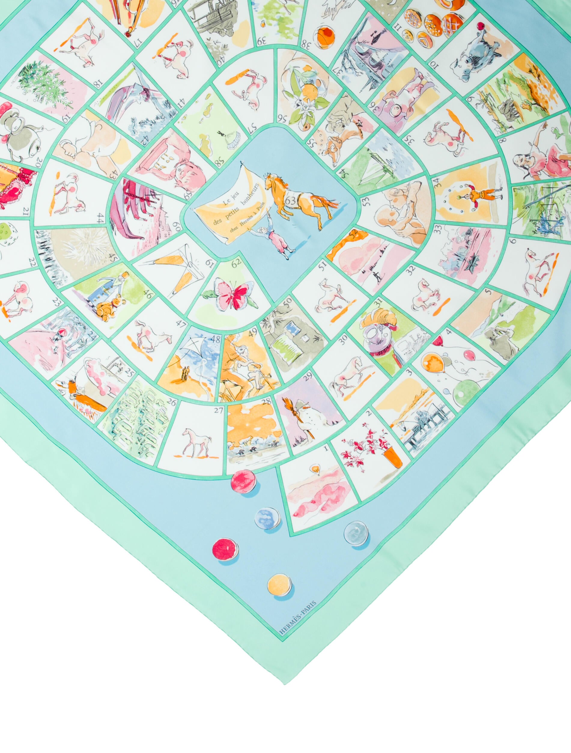 Hermès Le Jeu des Petits Bonheurs Silk Scarf