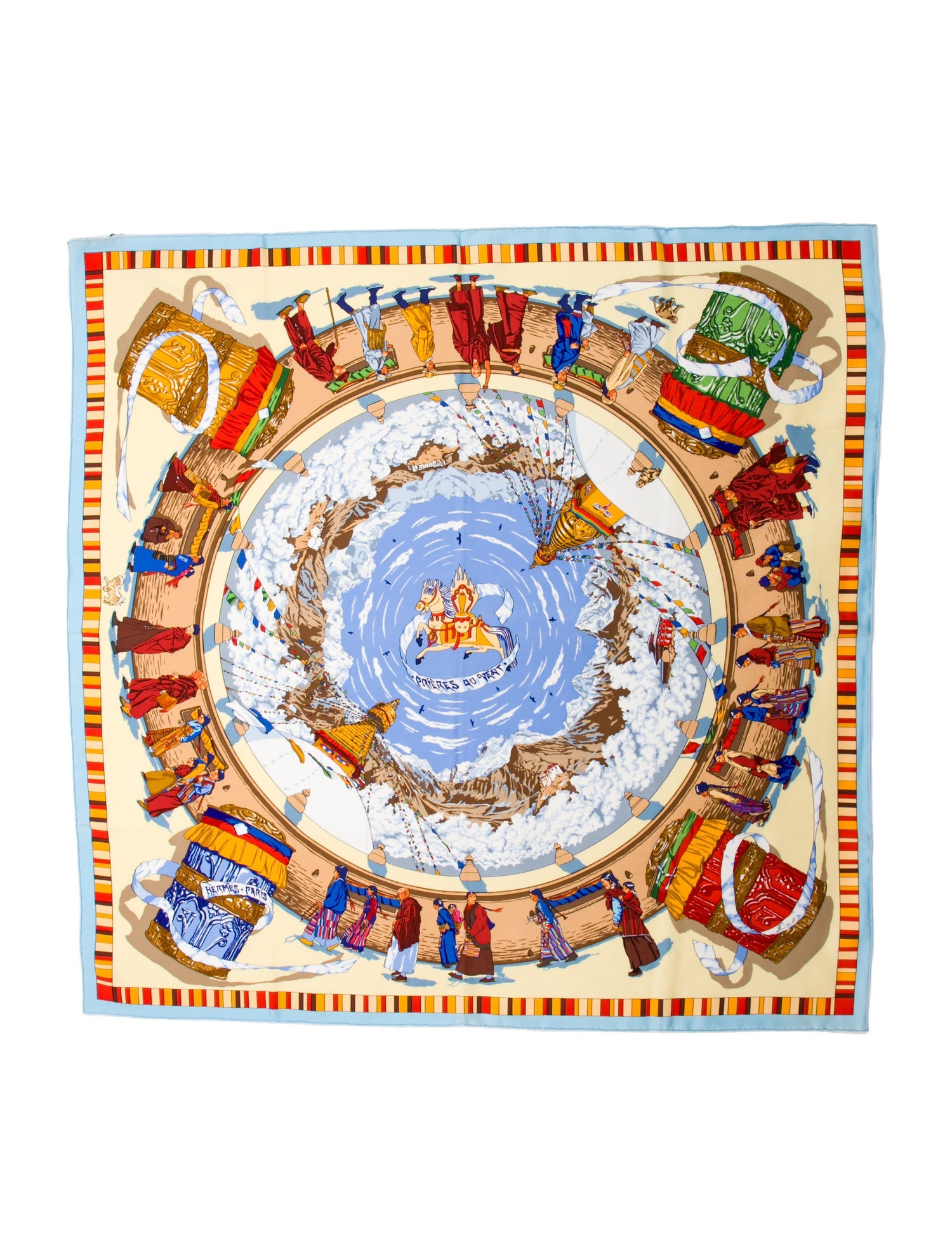 Hermès Prières Au Vent Silk Scarf