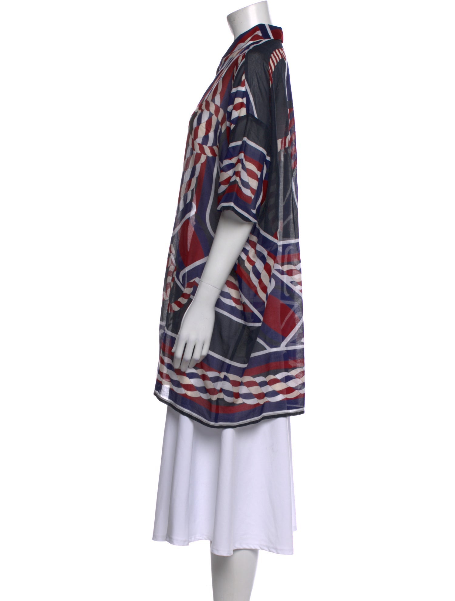 Hermès Printed Mock Neck Tunic