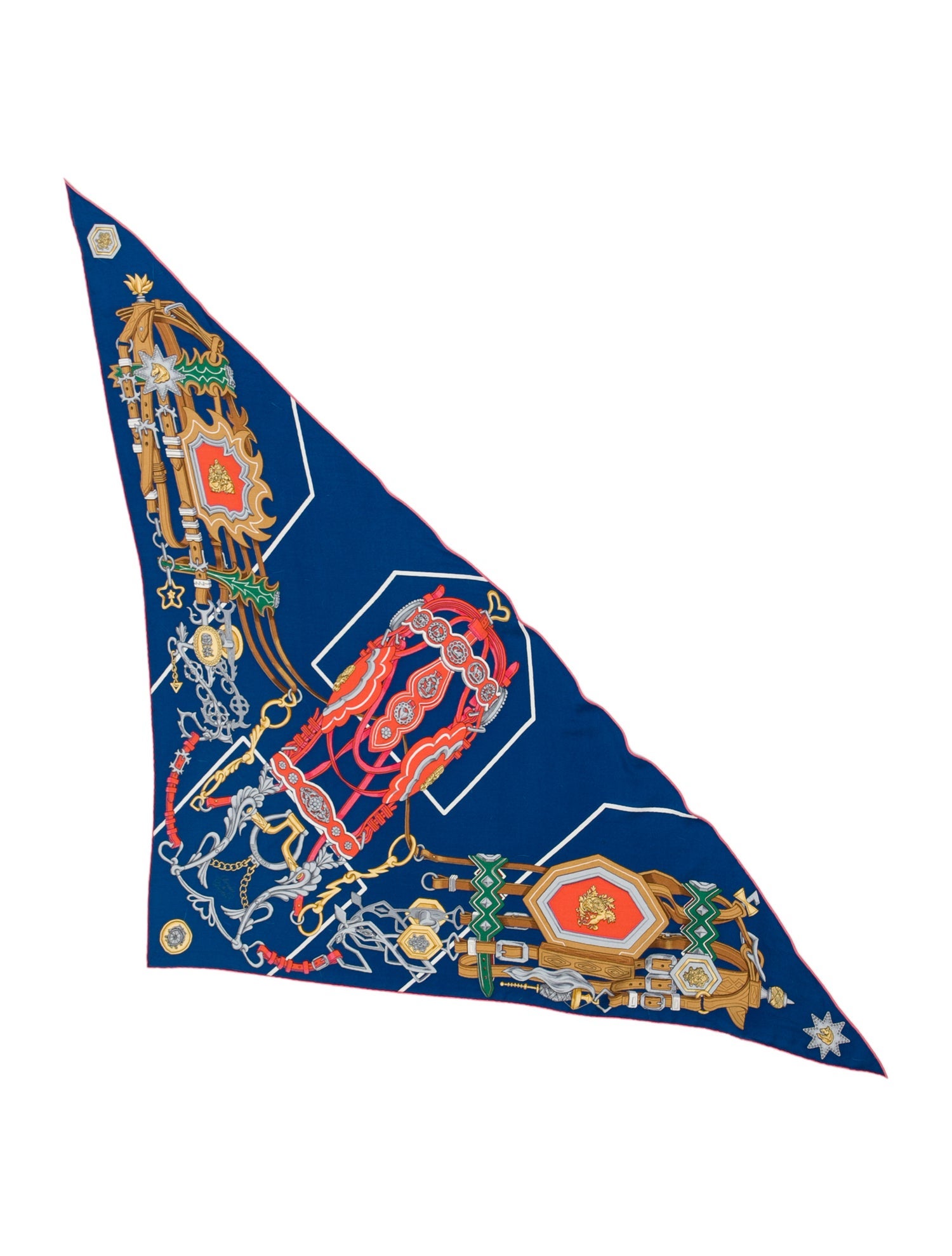 Hermès Brides et Destin Giant Silk Triangle Scarf