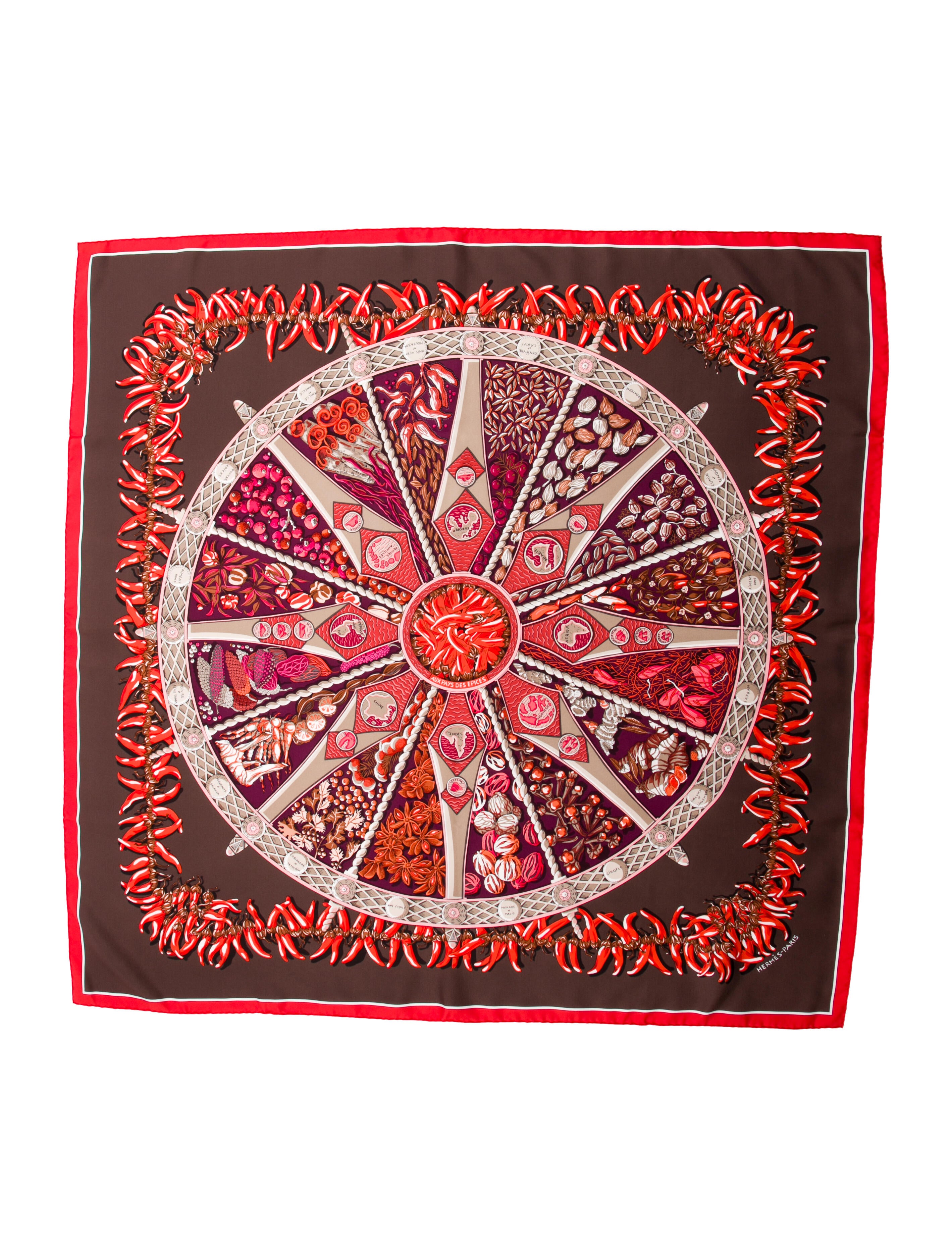 Hermès Aux Pays des Epices Silk Scarf