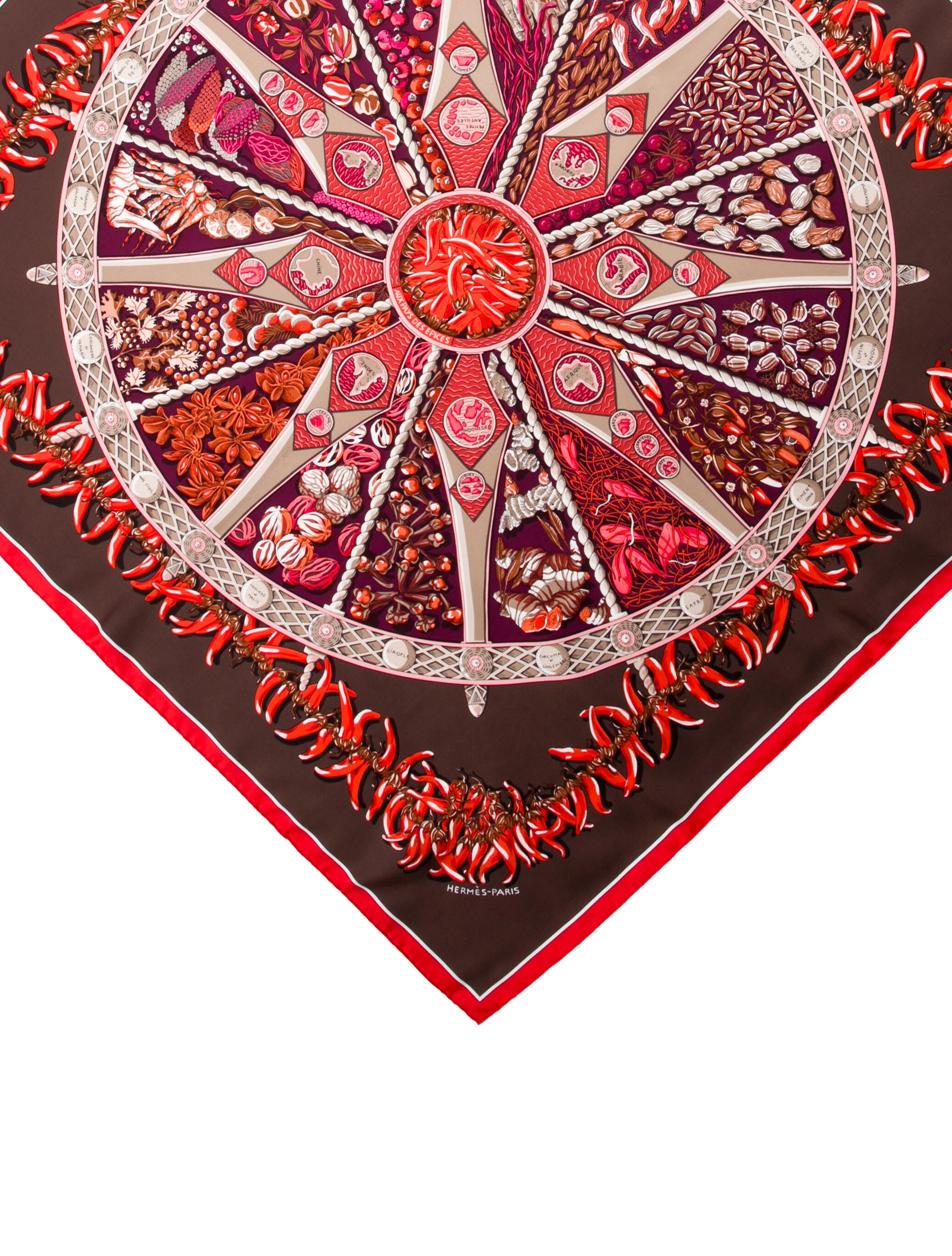 Hermès Aux Pays des Epices Silk Scarf