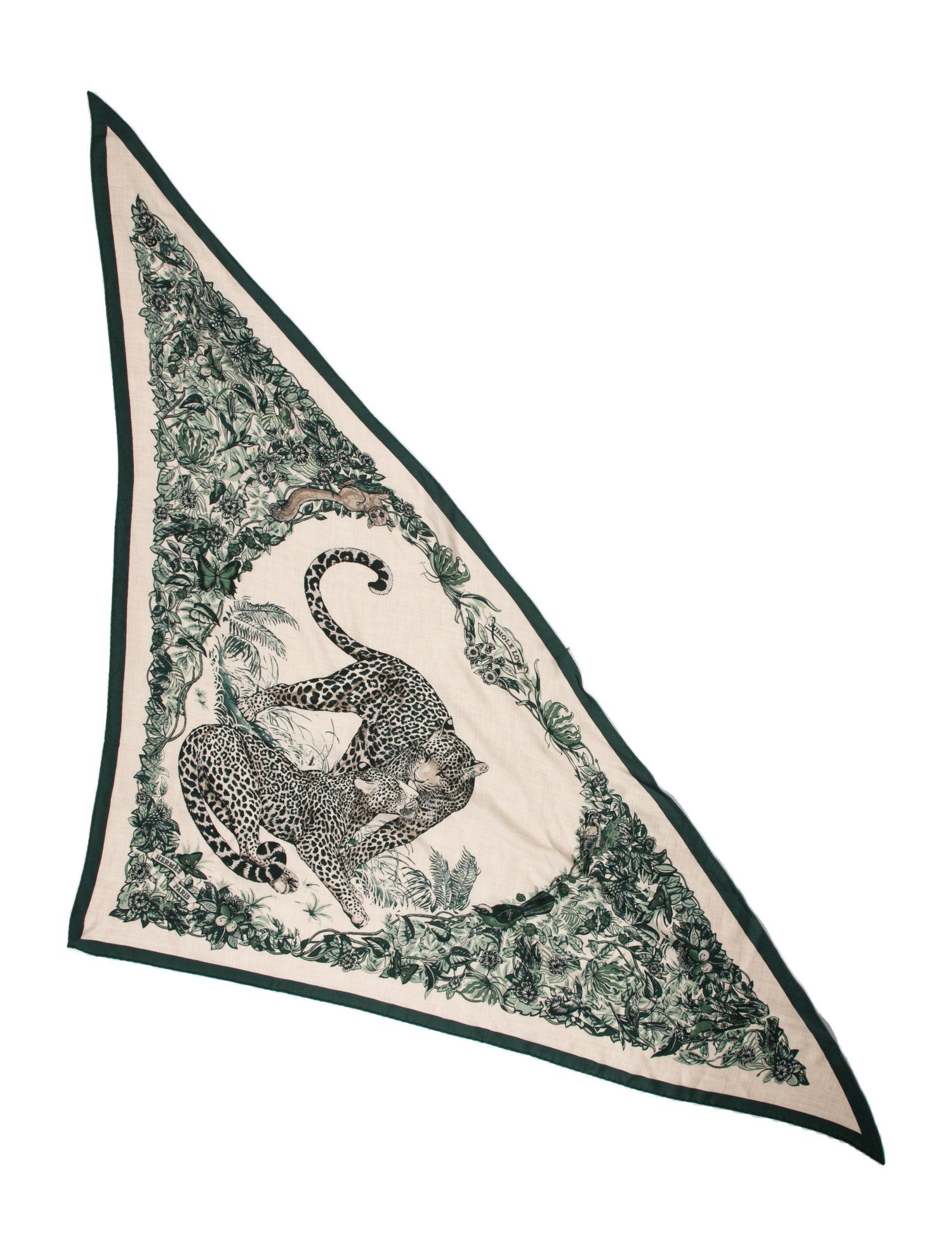 Hermès Jungle Love Silk Triangle Scarf