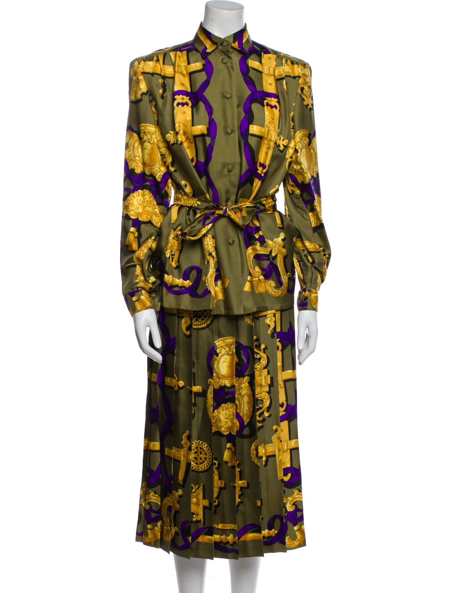 Hermès Silk Printed Dress Set