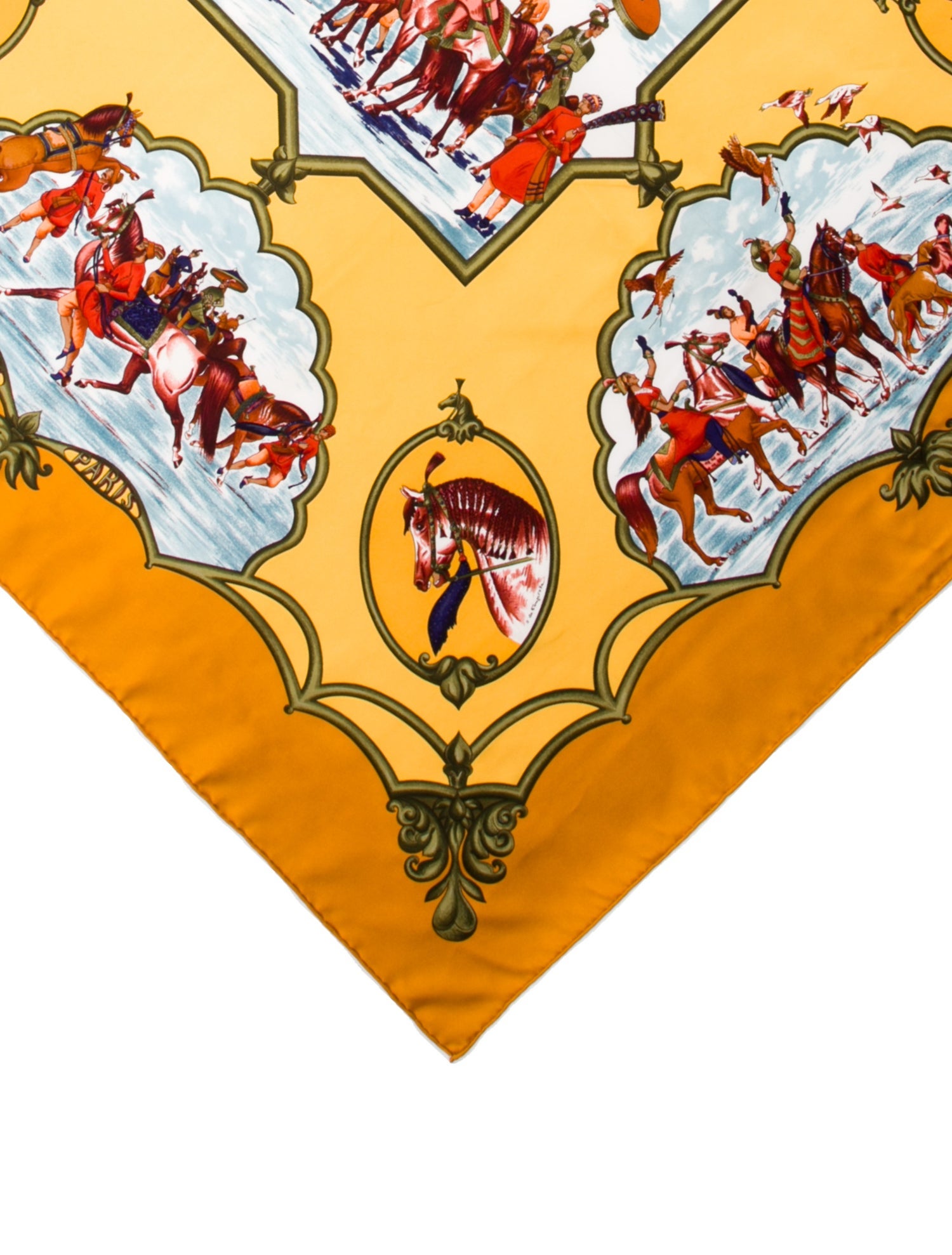 Hermès Les Chevaux des Moghols Silk Scarf