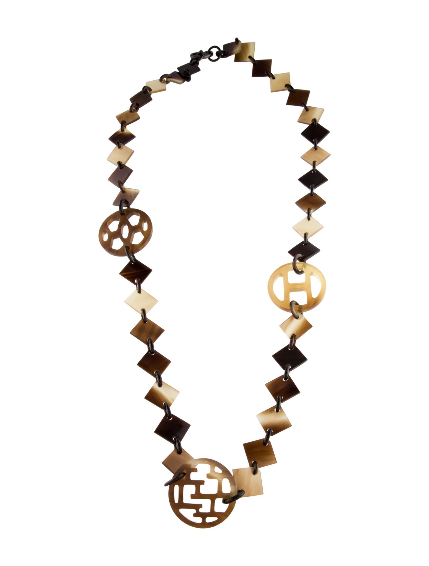 Hermès Buffalo Horn 'Lena' Station Necklace