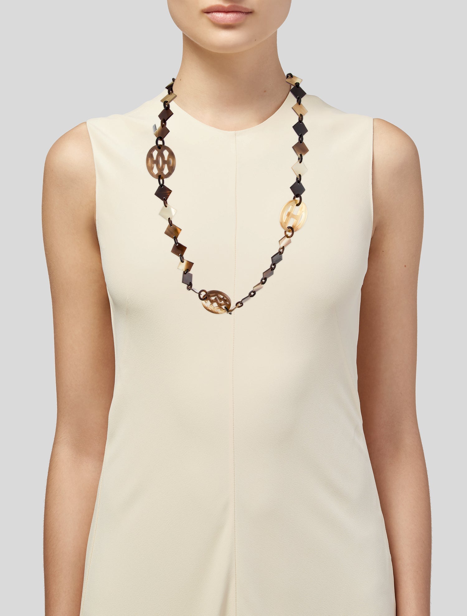 Hermès Buffalo Horn 'Lena' Station Necklace