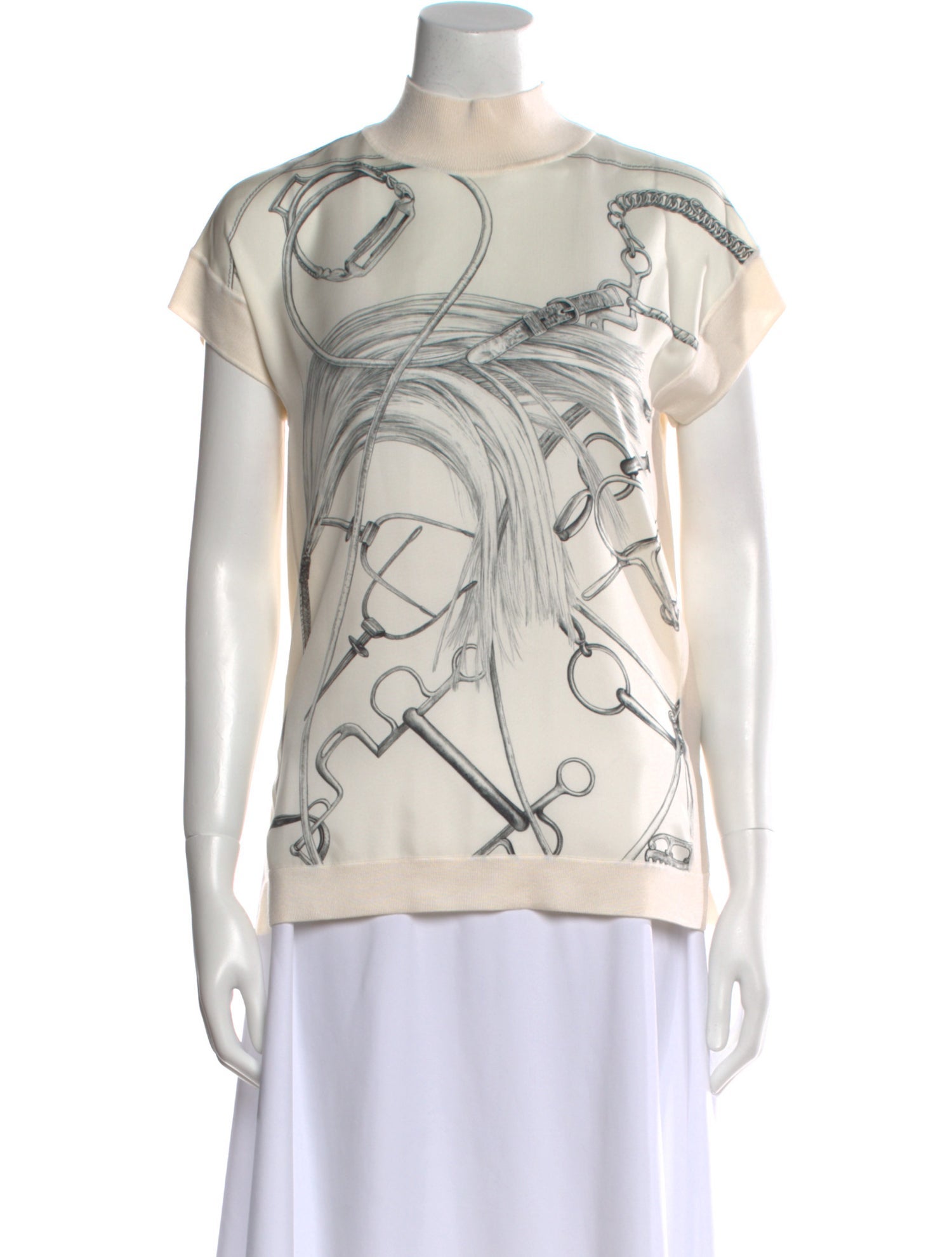 Hermès Silk Graphic Print Sweatshirt