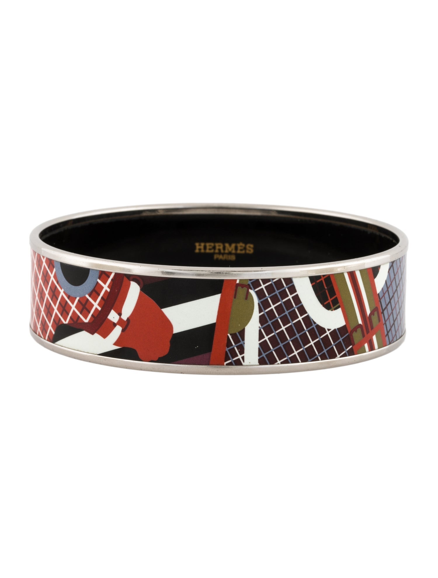 Hermès Enamel Wide Bangle Bracelet