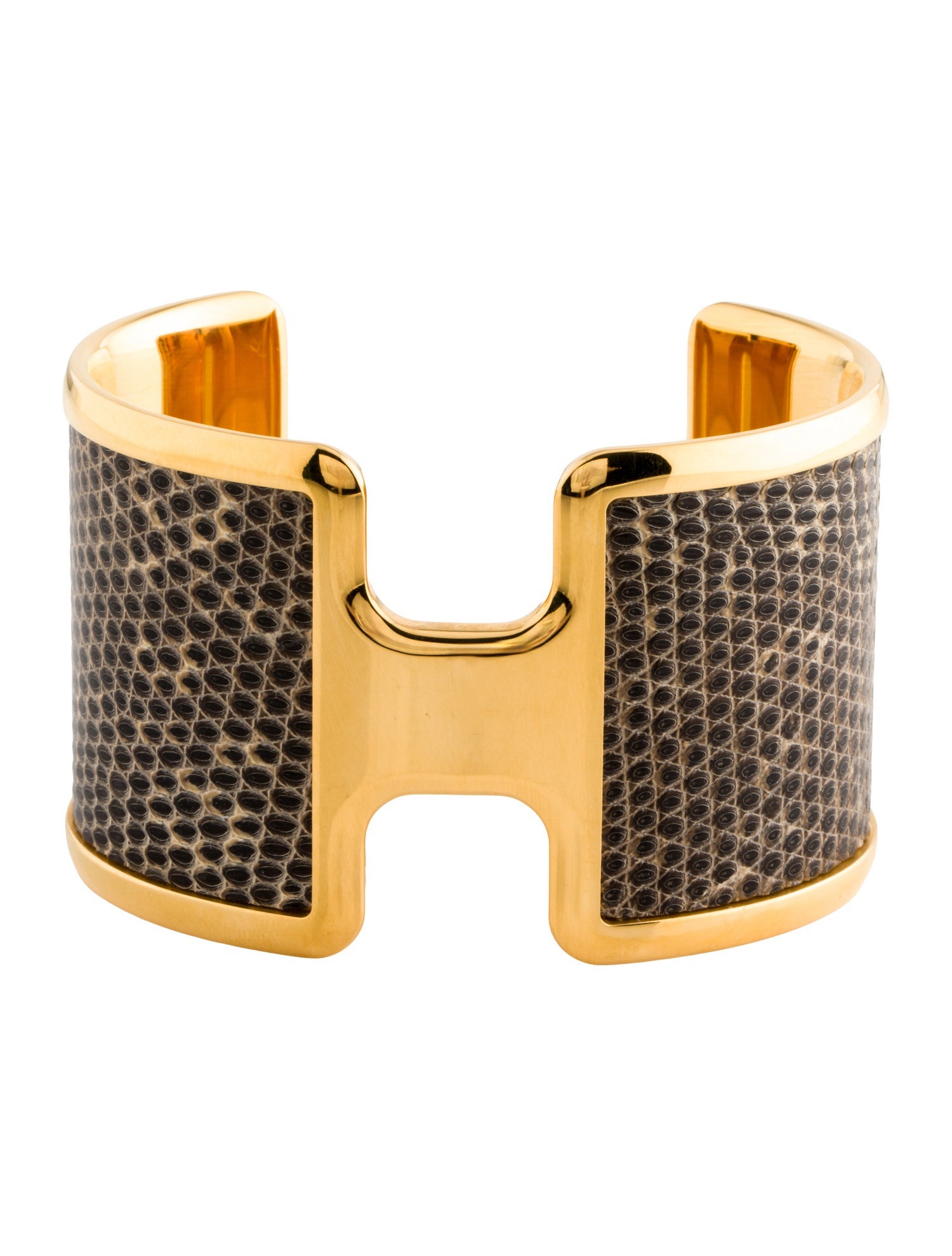 Hermès Lizard Olympe Cuff Bracelet