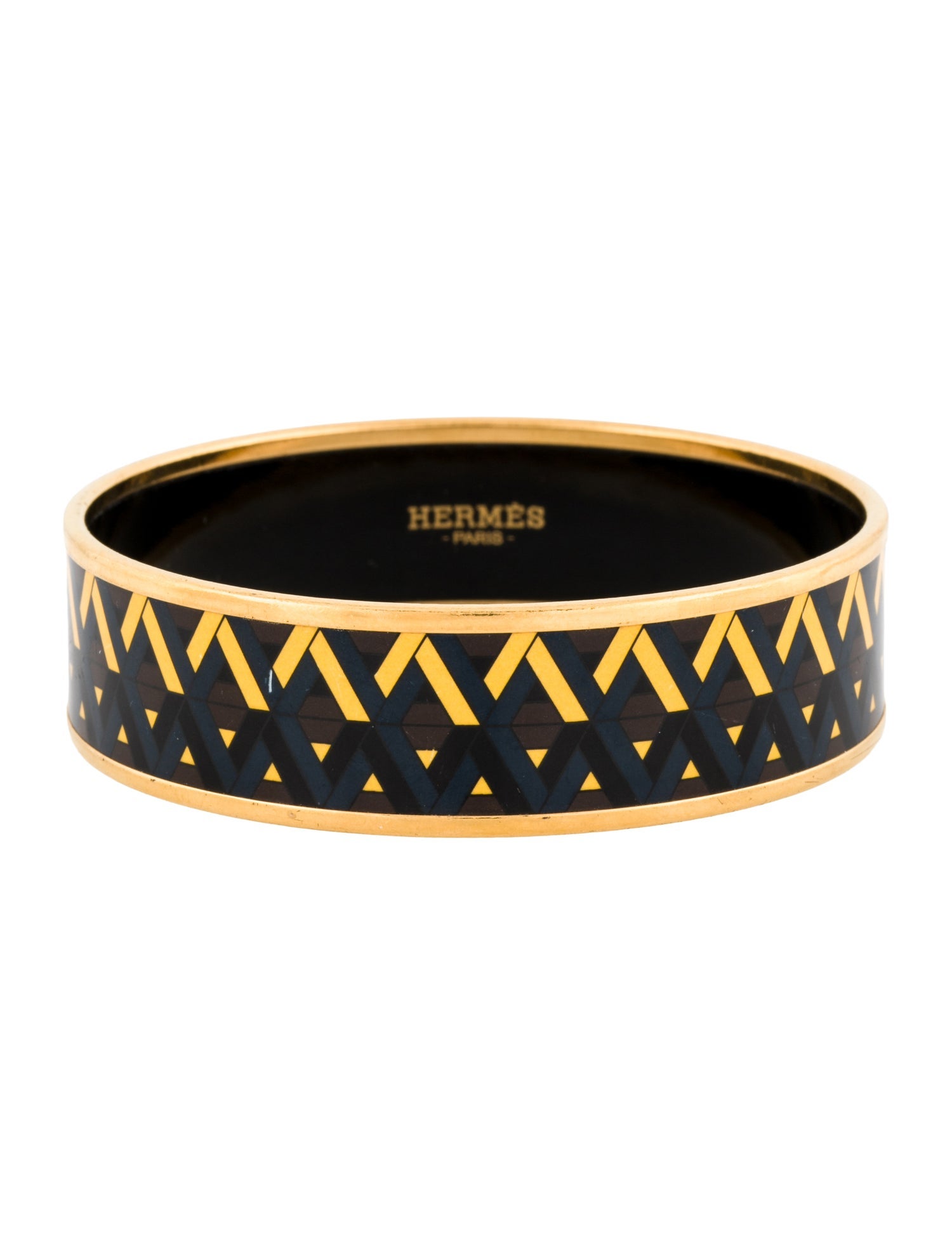 Hermès Wide Enamel Bangle Bracelet