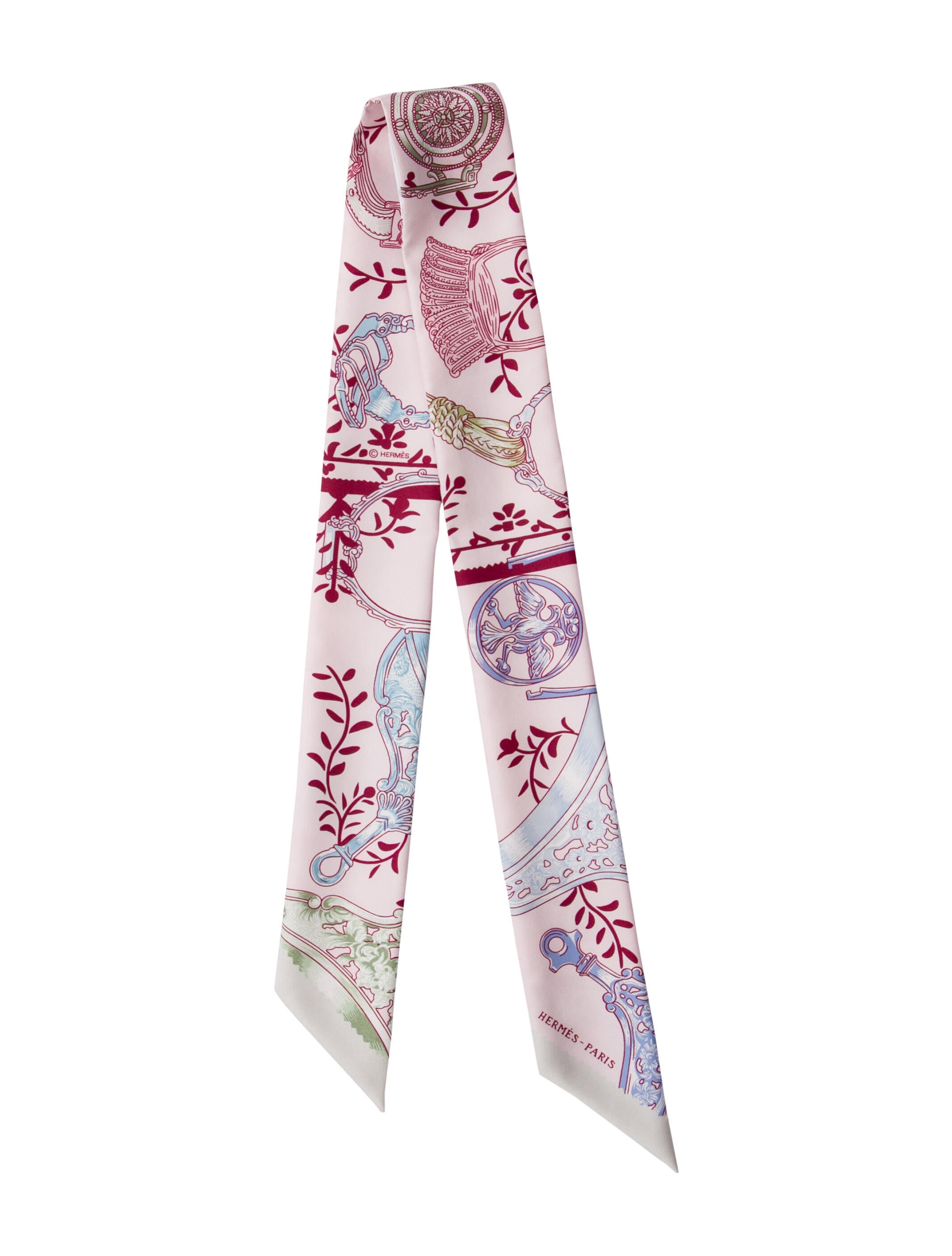 Hermès Etriers Remix Silk Twilly Scarf