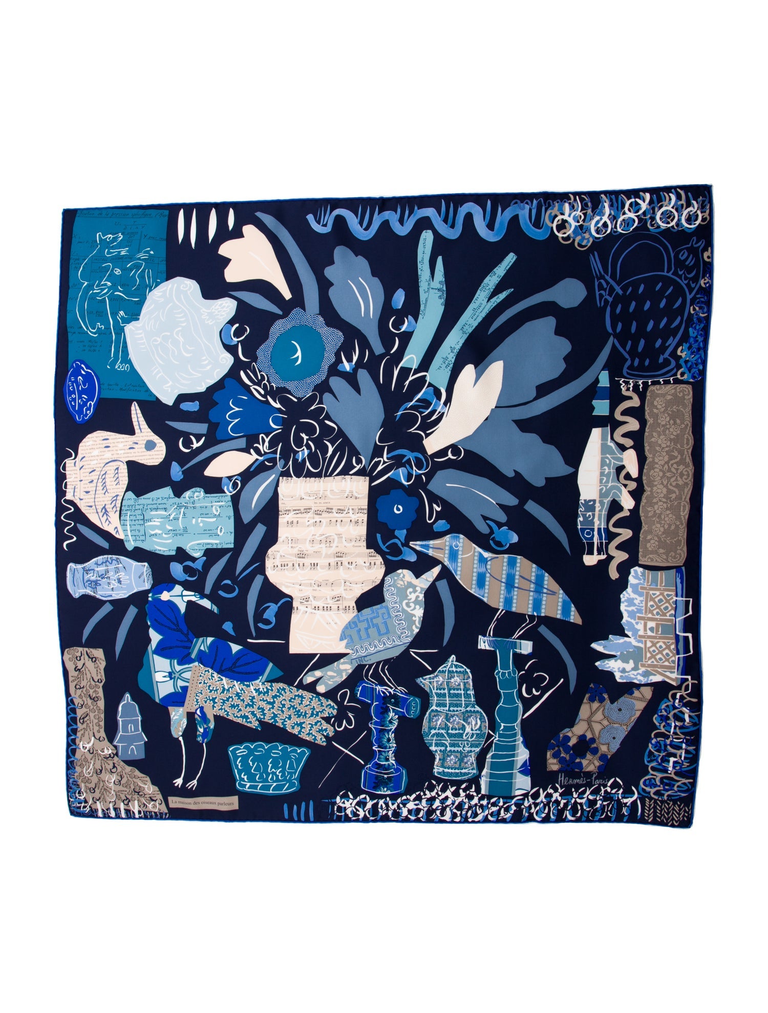 Hermès La Maison Des Oiseaux Parleurs Silk Scarf