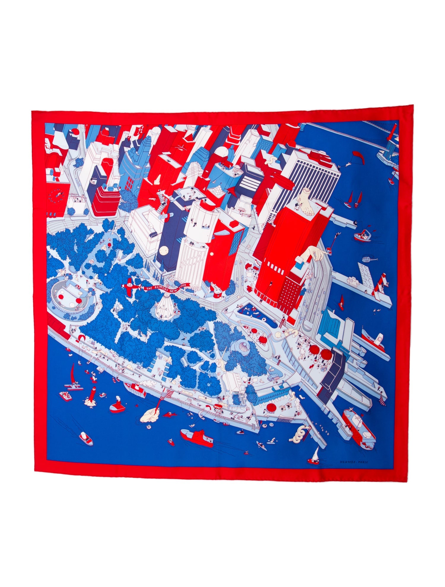 Hermès The Battery New York Silk Scarf