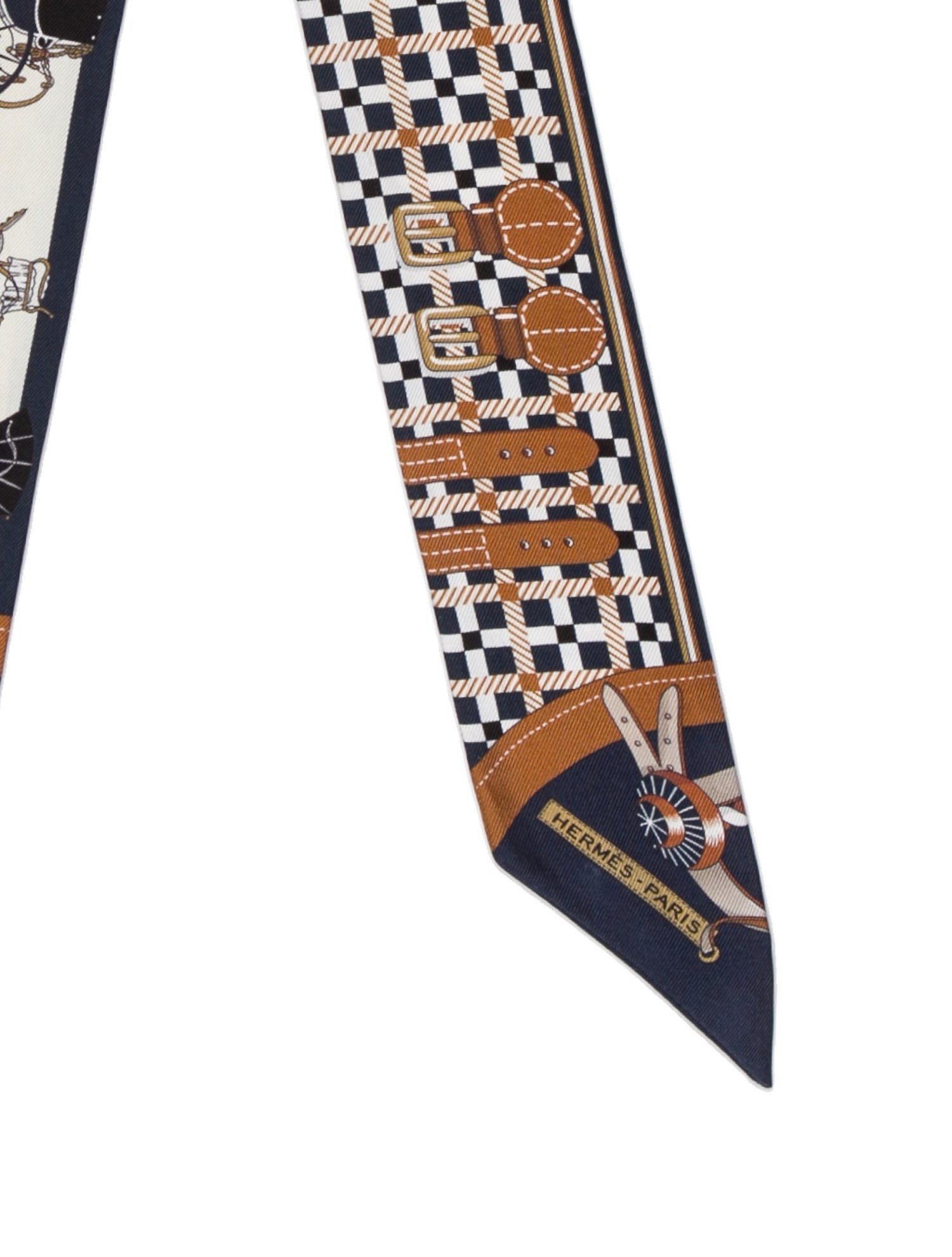 Hermès Les Voitures Nouvelle Silk Twilly Scarf