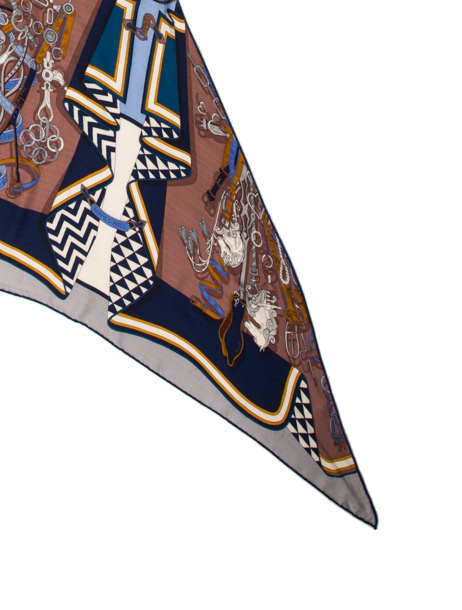 Hermès Bouquets Sellier Giant Cashmere Triangle Scarf
