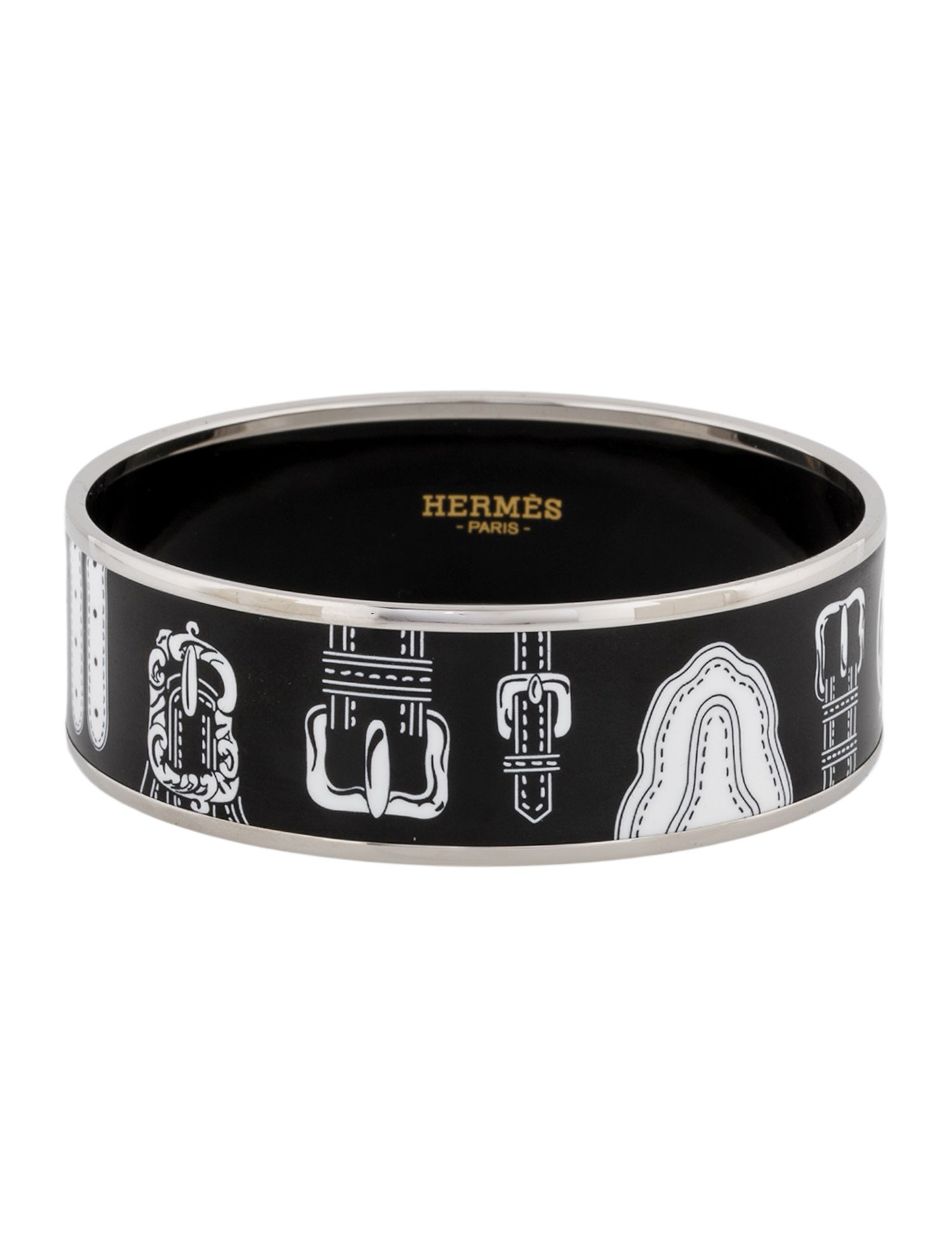 Hermès Wide Enamel Bangle Bracelet
