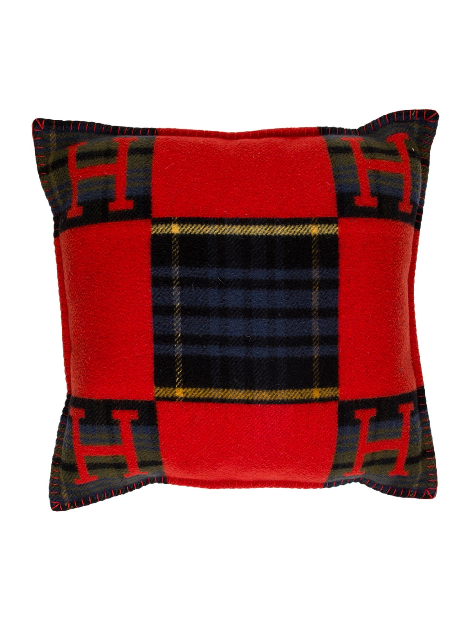 Hermès Avalon Tartan Throw Pillow