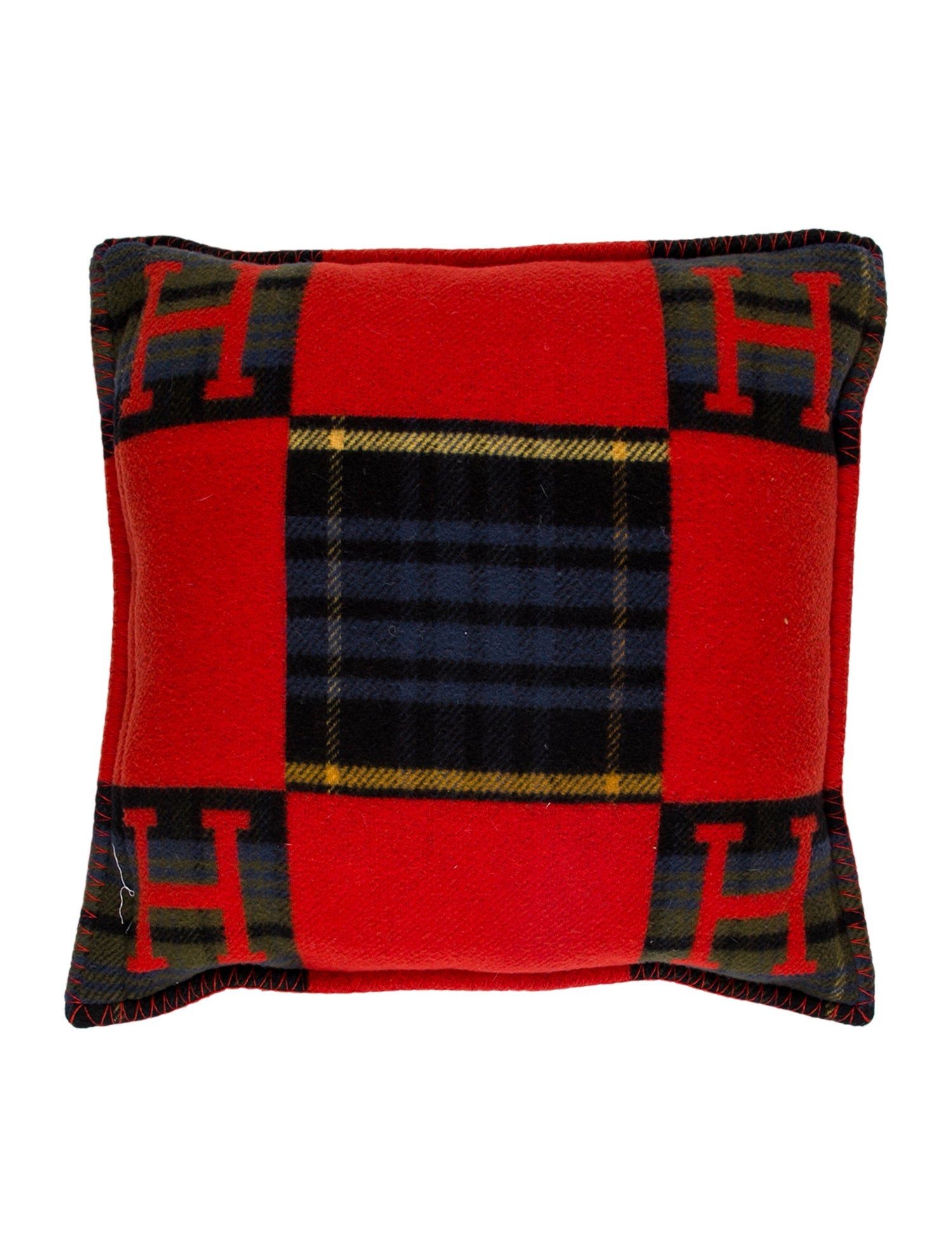 Hermès Avalon Tartan Throw Pillow