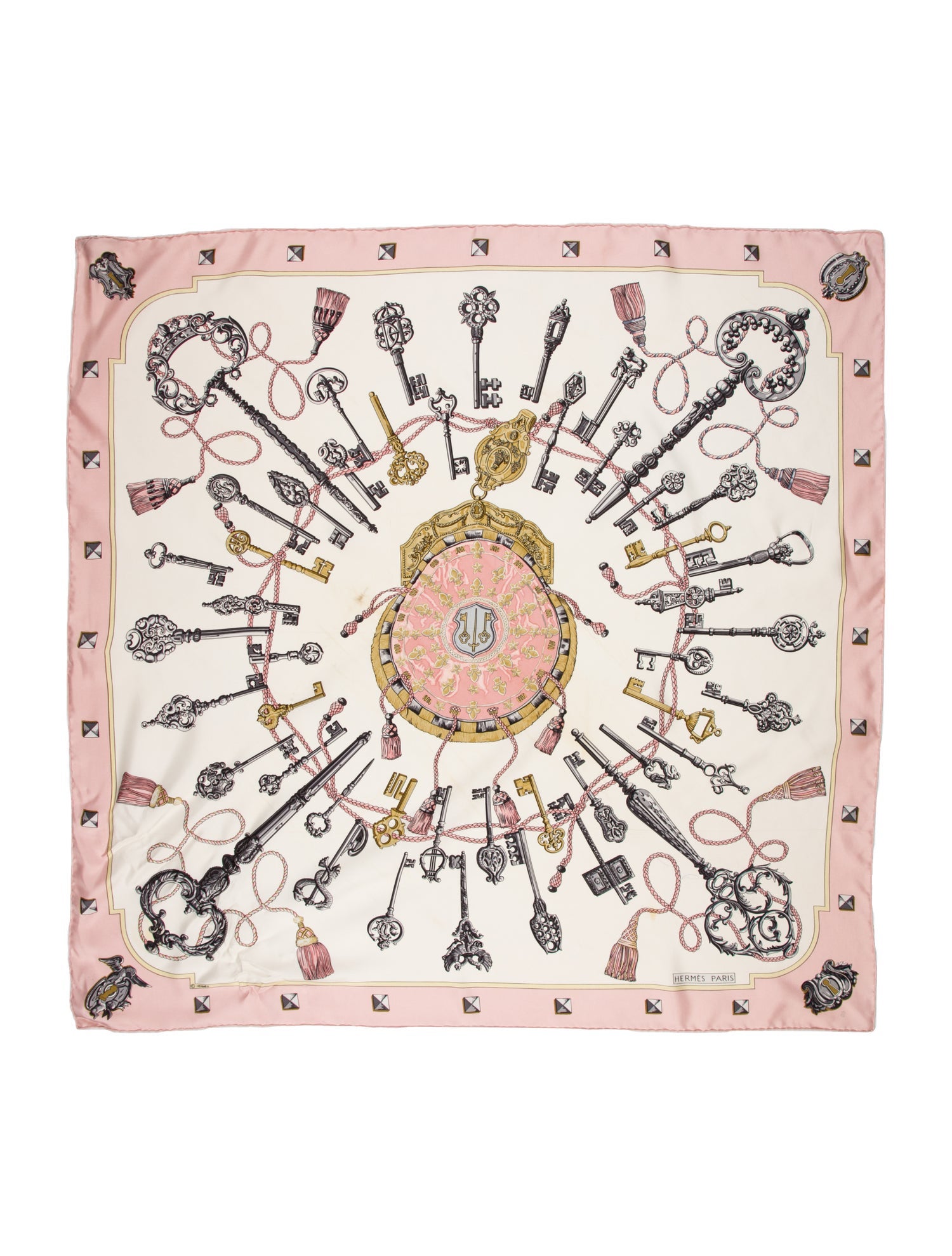 Hermès Les Clés Silk Scarf