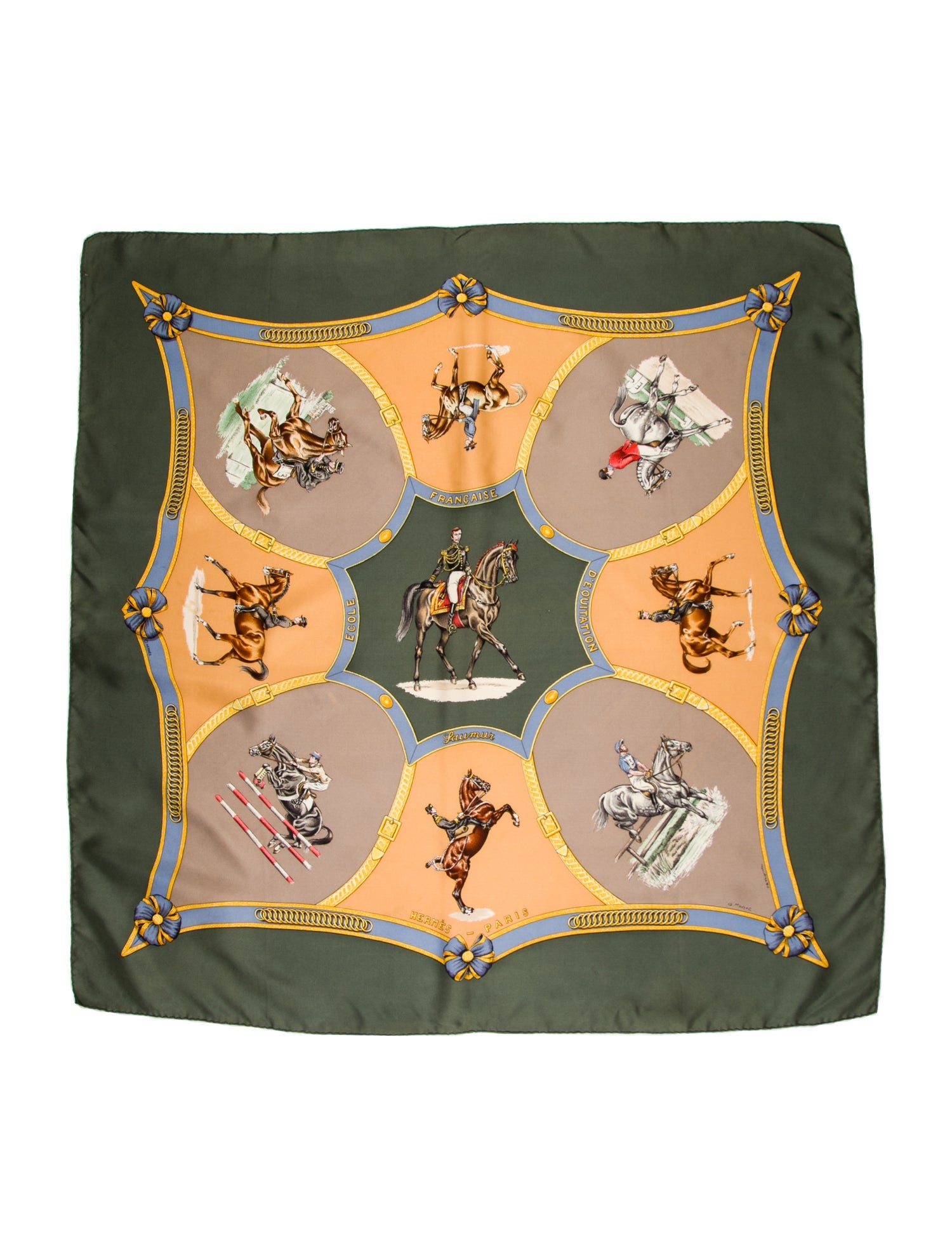 Hermès École Française d’Équitation de Saumur Silk Scarf