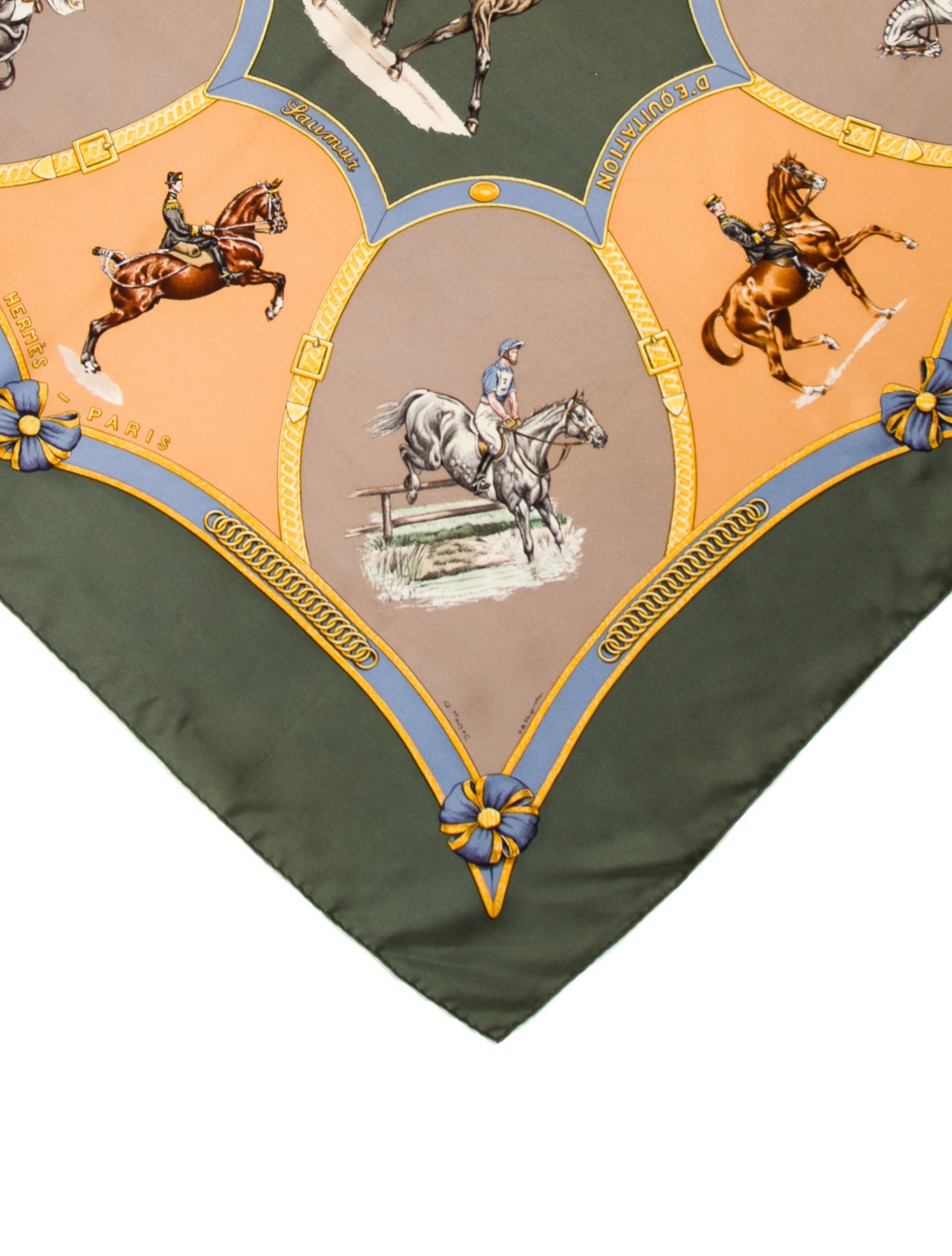 Hermès École Française d’Équitation de Saumur Silk Scarf